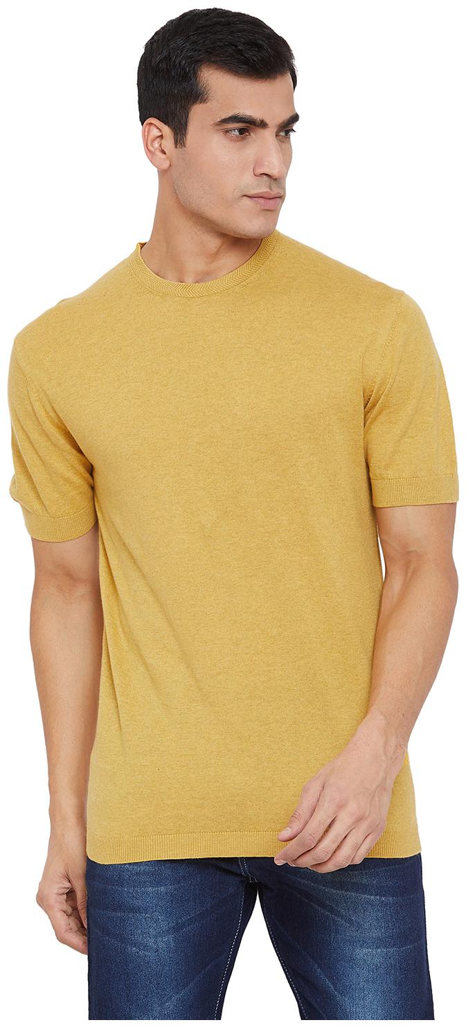 

Id Men Yellow Slim fit Cotton Round neck T-Shirt - Pack Of 1