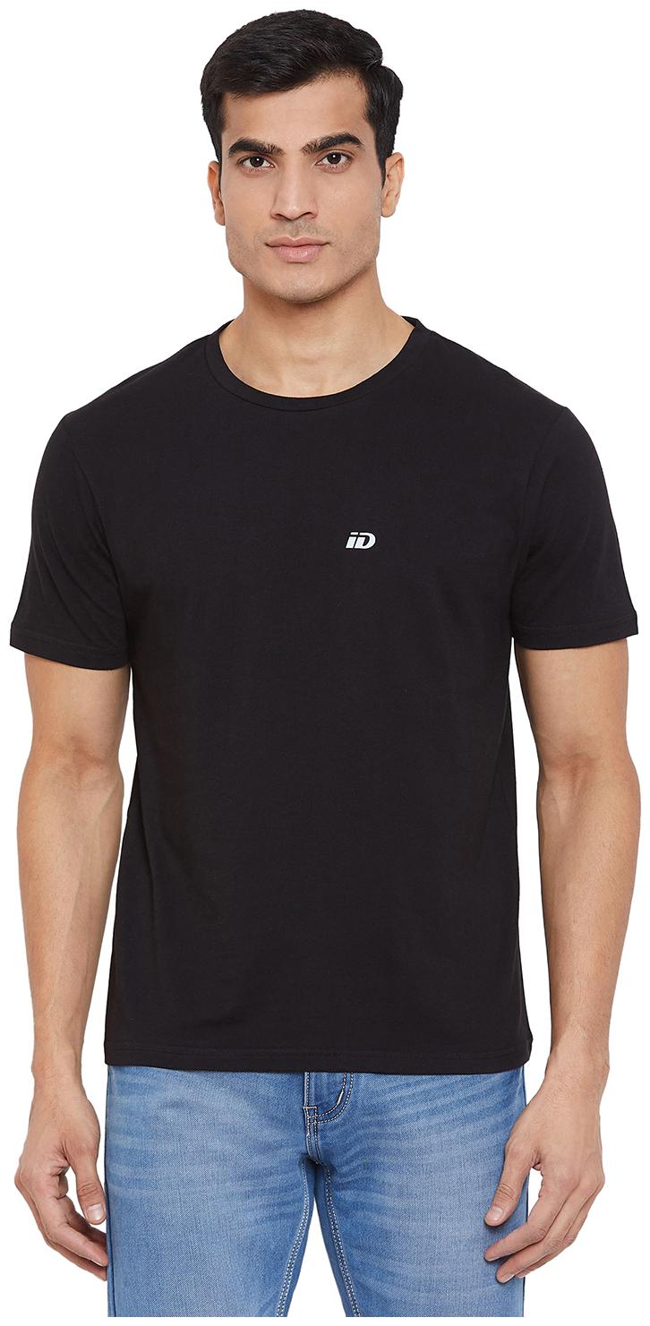 

Id Men Black Slim fit Cotton Round neck T-Shirt - Pack Of 1