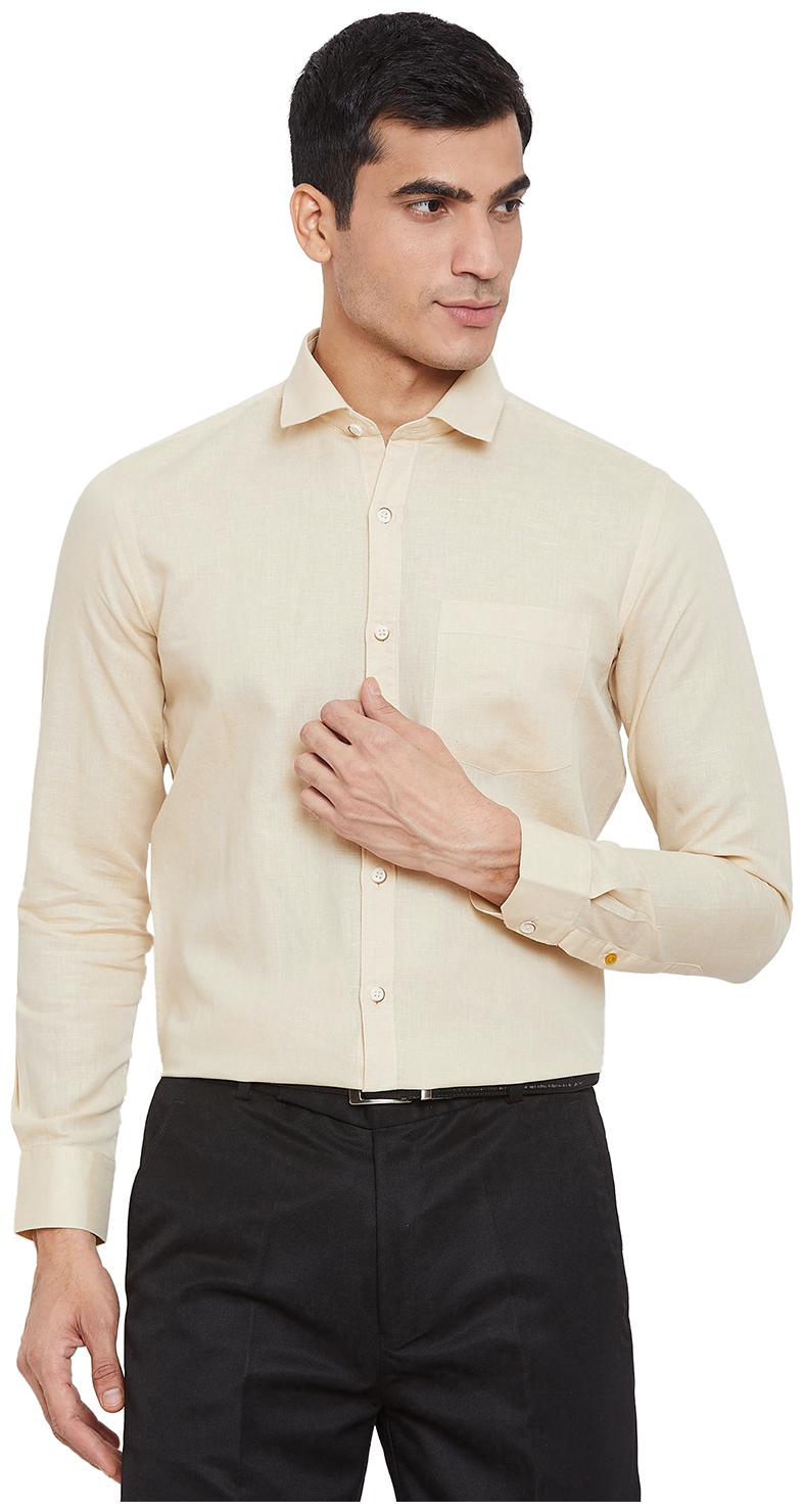 

Id Men Yellow Solid Slim Fit Casual Shirt