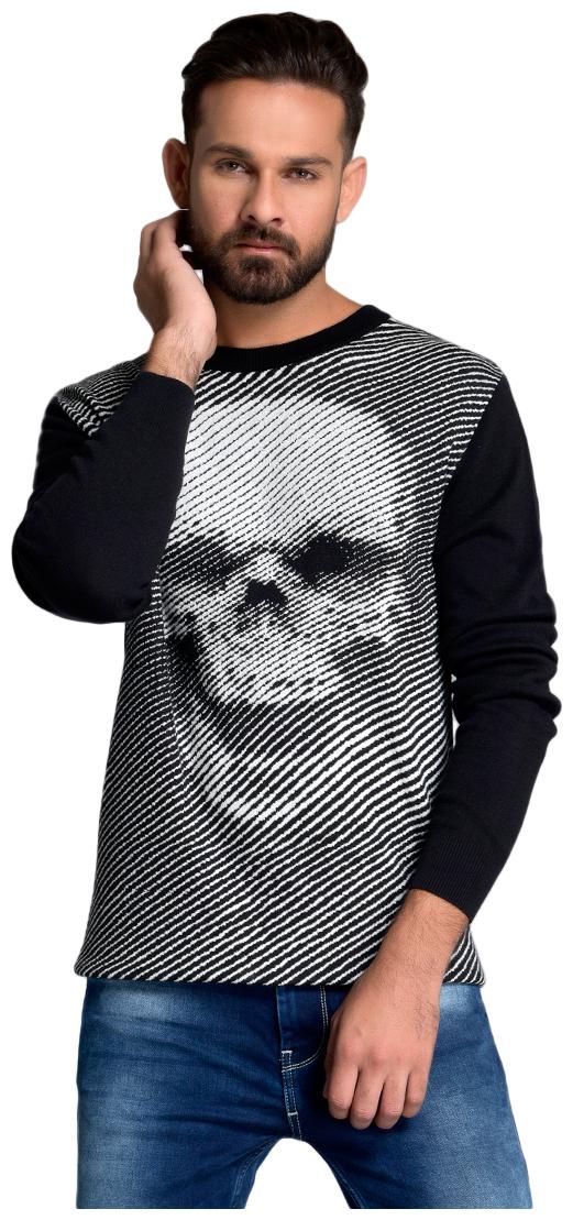 

Id Men Navy blue Round neck Pullover