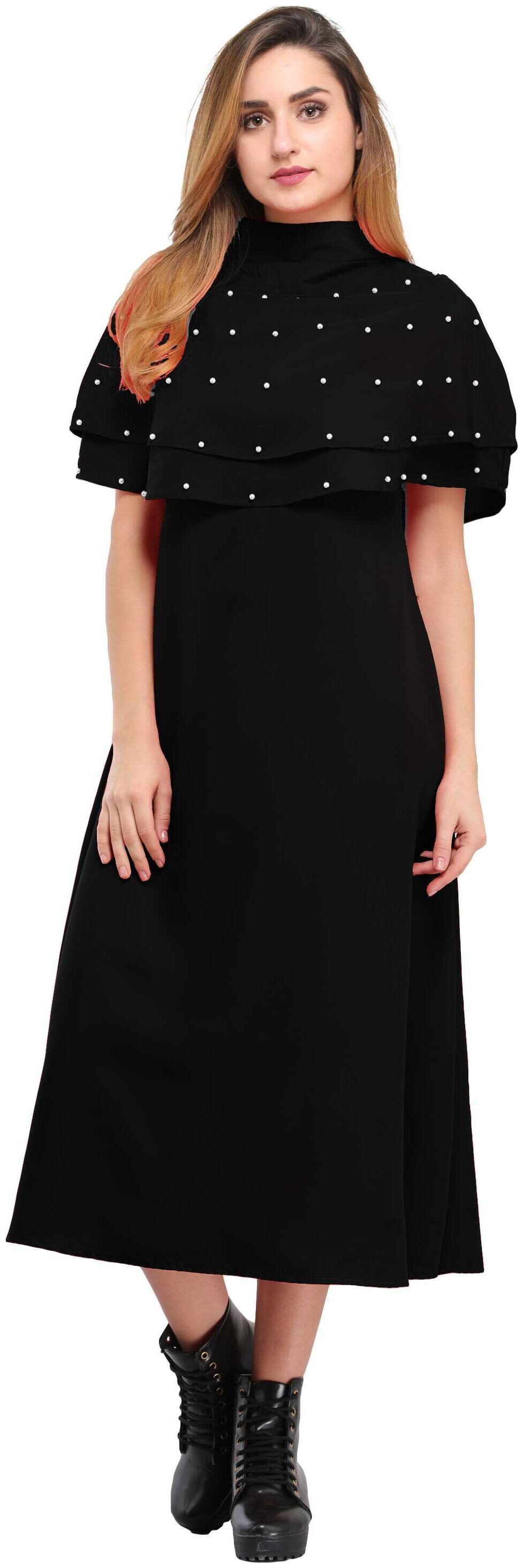 

Desi Knots Black Solid Women s long kurti Dress