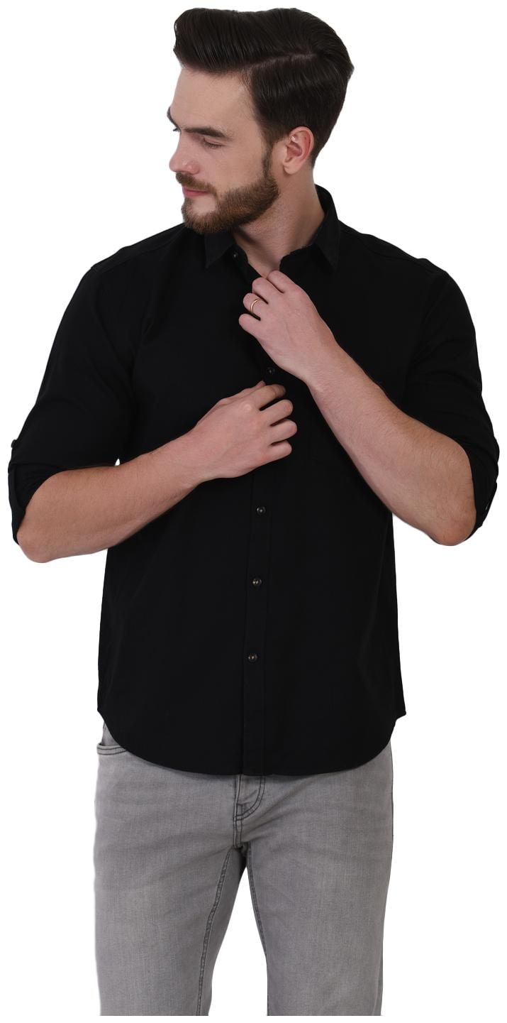

Ignu Men Slim fit Formal Shirt - Black