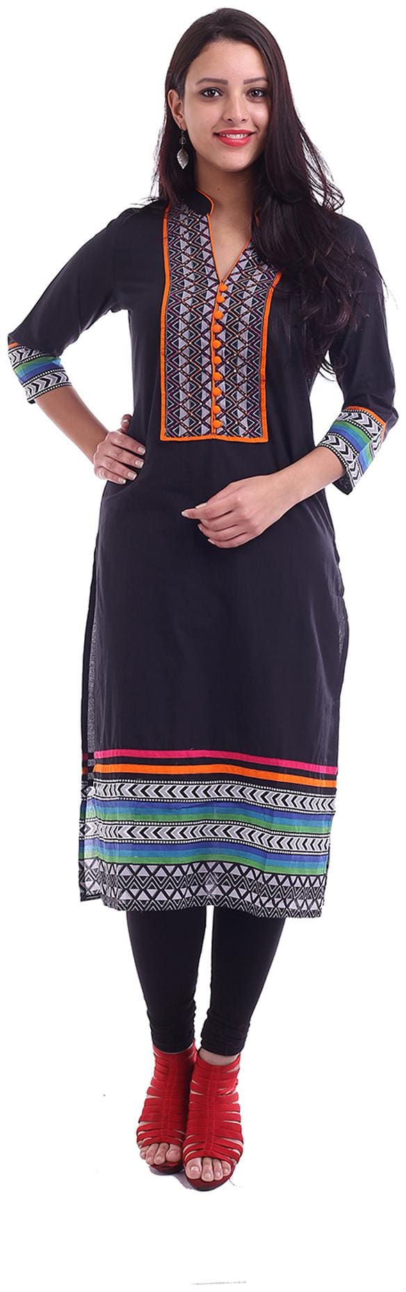 Inara Robes Black Cotton Kurti
