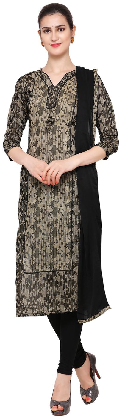 

Inddus Black Banarasi Cotton Woven Unstitched Dress Material