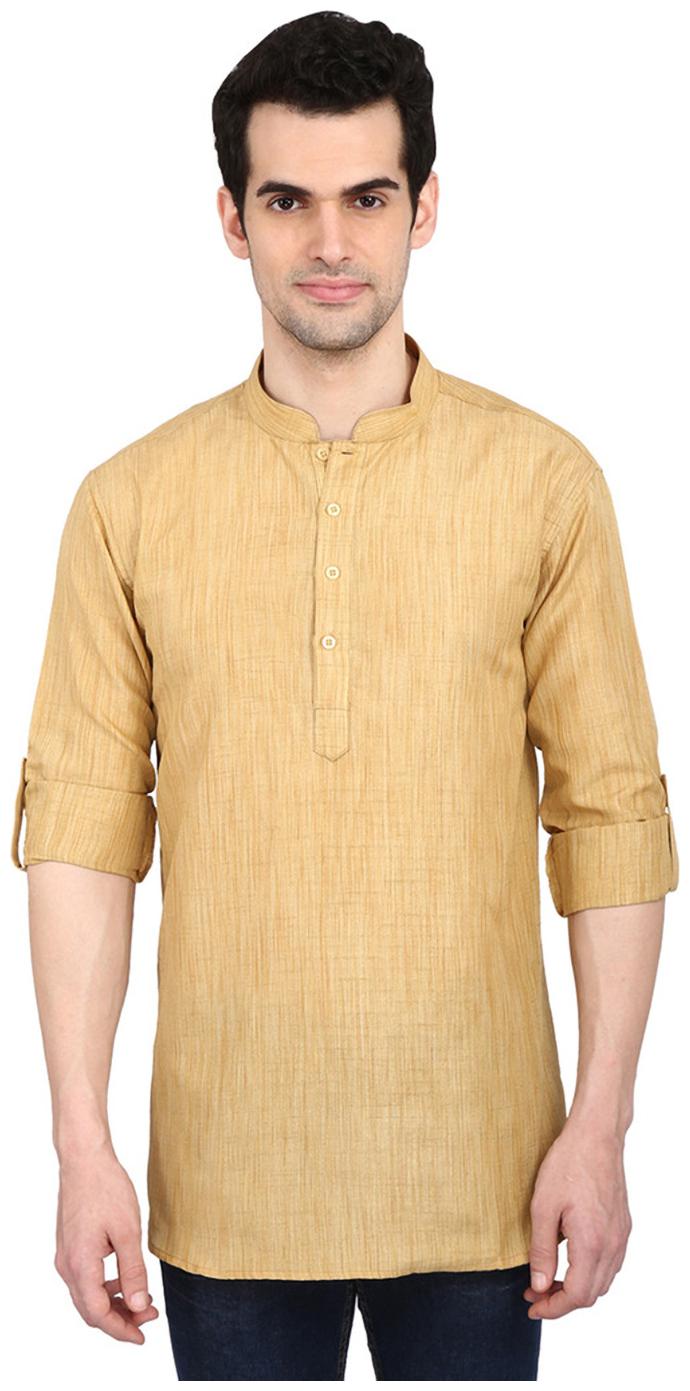 

indian ATTIRE Men Cream Regular Fit Kurta