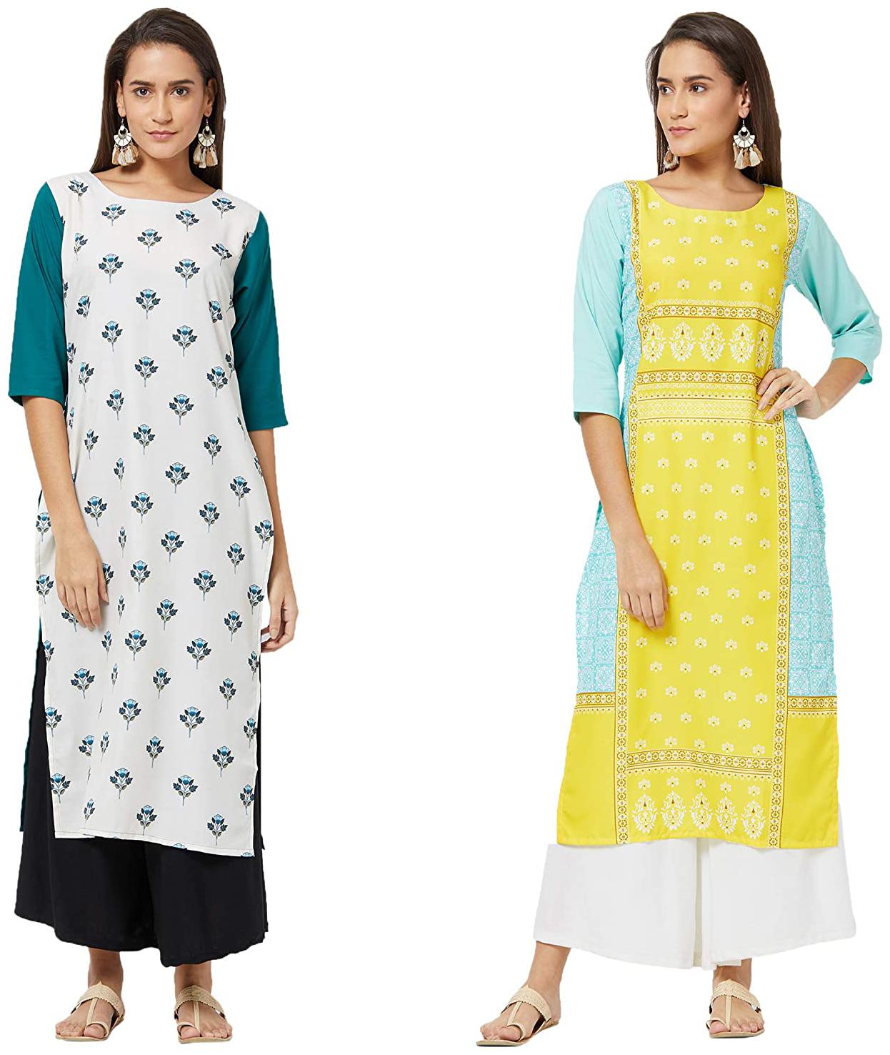 

Indian Beauty Women Multi Printed Straight Kurti