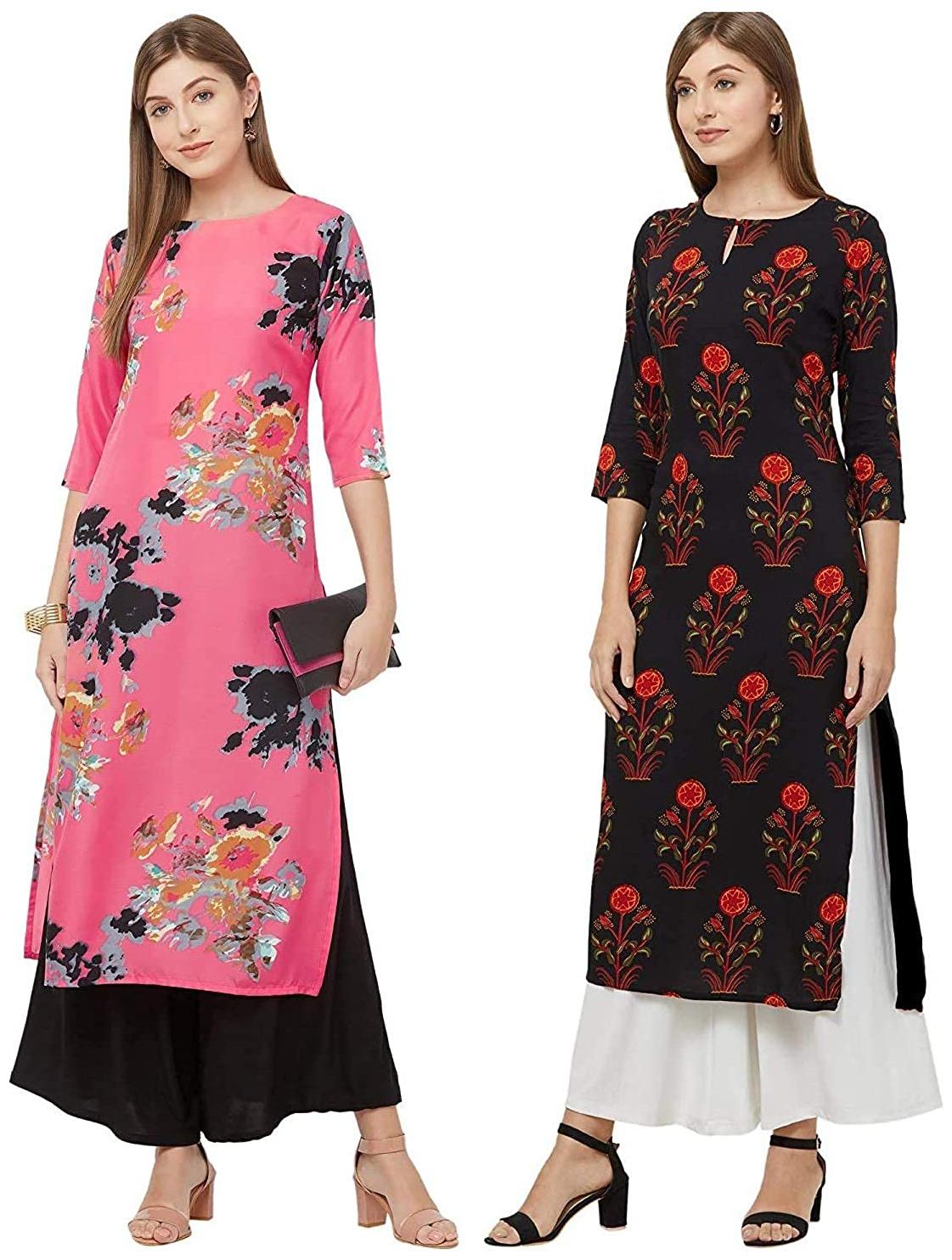 

Indian Beauty Women Multi Floral Regular Kurti