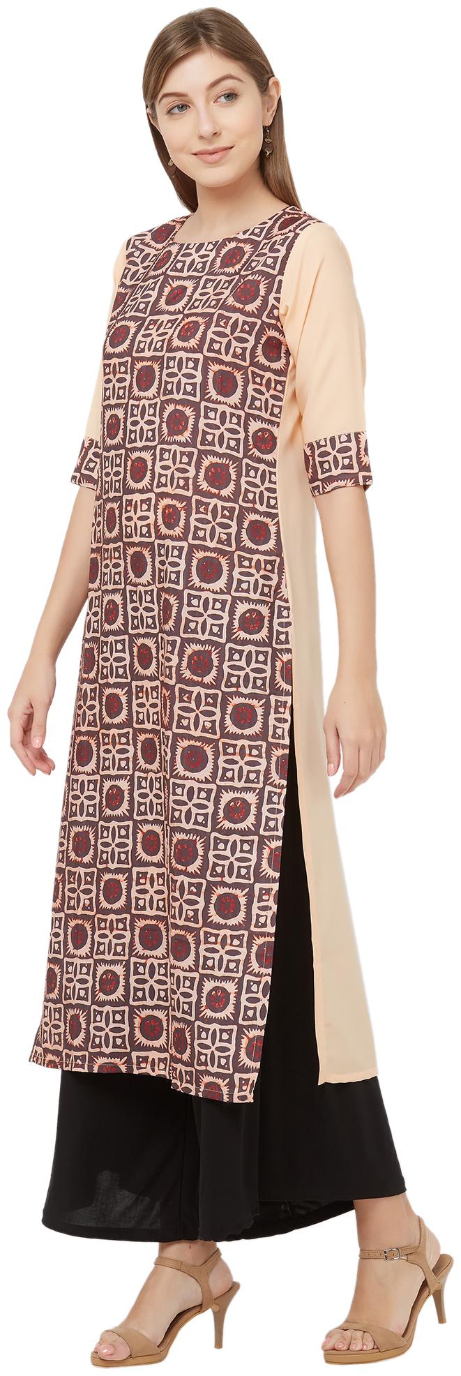 

Indian Beauty Women Crepe A Line Kurti -Red