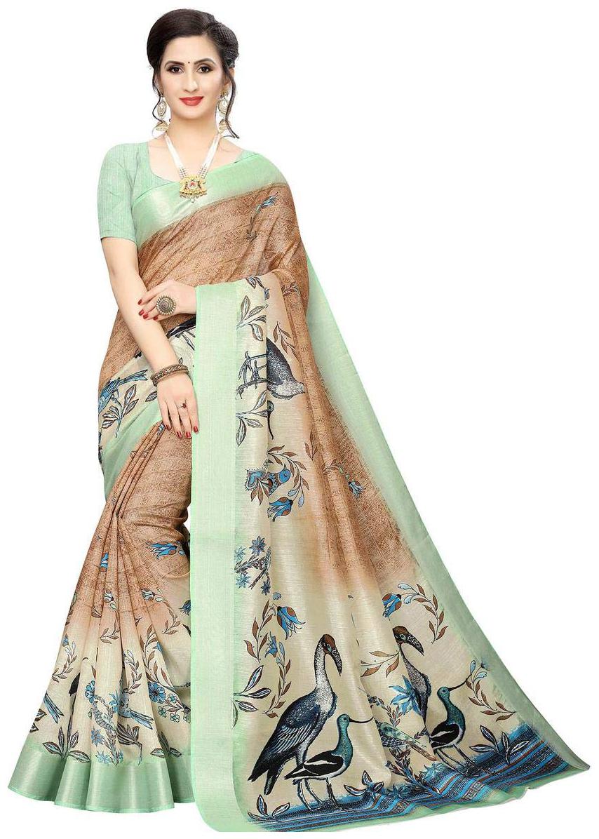 

Indian Beauty Silk Floral Regular Saree (Multi)