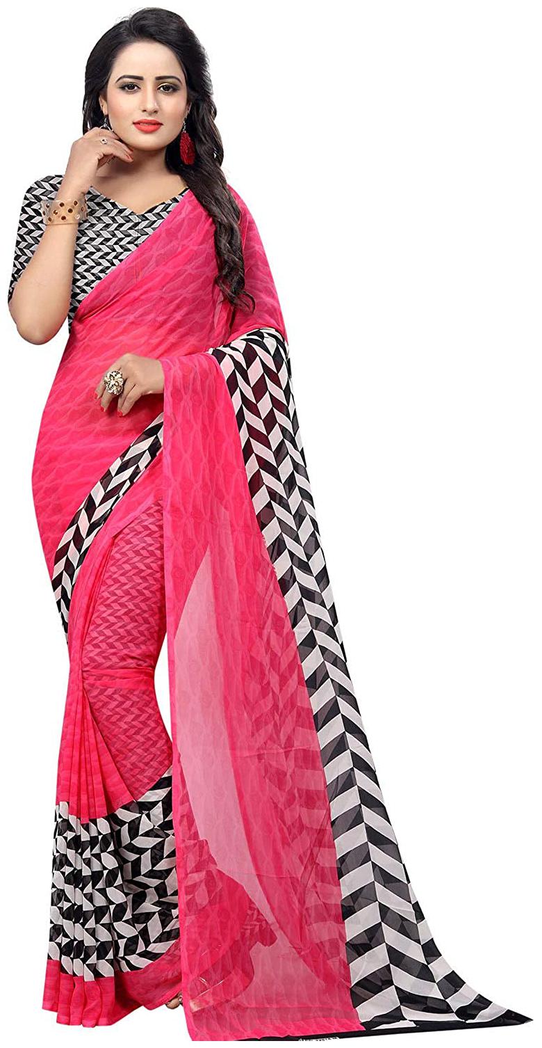 

Indian Beauty Women Checkered Saree with With Blouse (Multi)