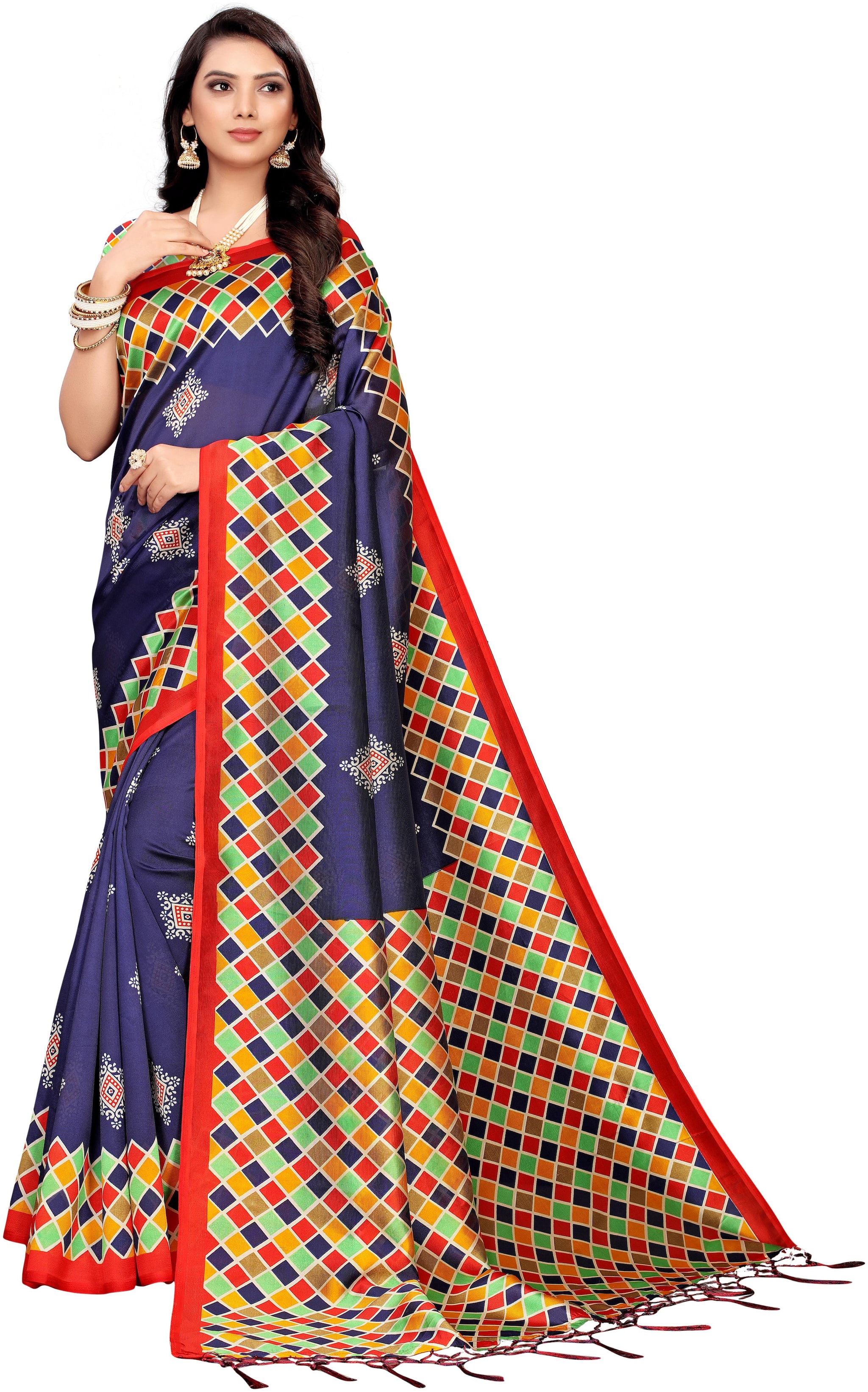 

Indian Beauty Blended Festive Universal Saree - Blue