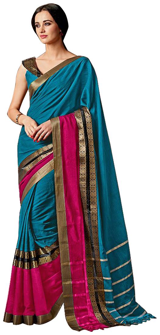 

Indian Beauty Blue Embellished Universal Regular Saree With Blouse With blouse