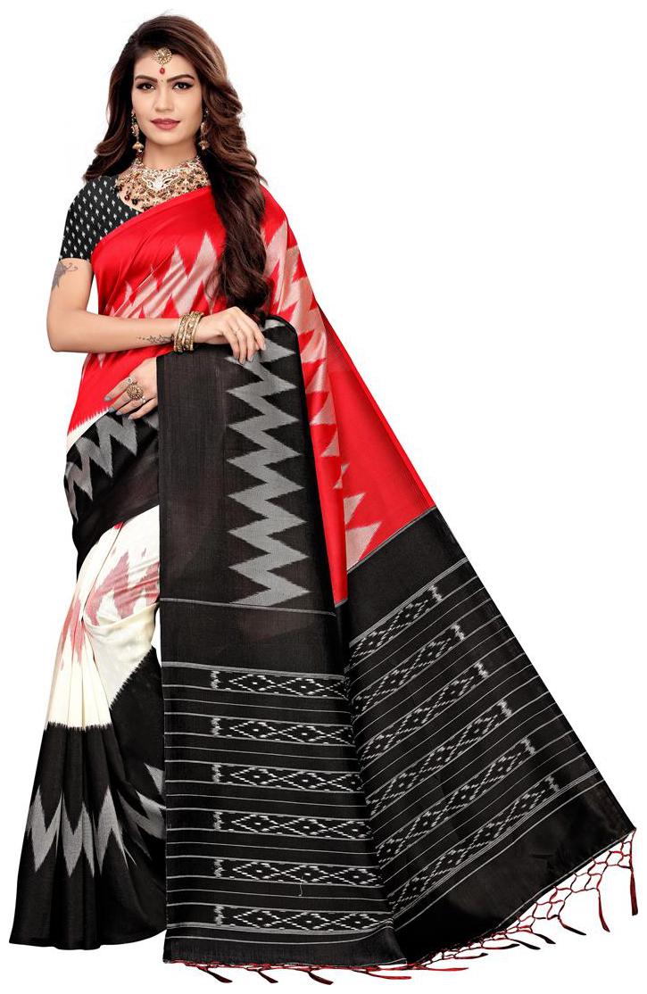 

Indian Beauty Women Silk Saree With Blouse Multi Color