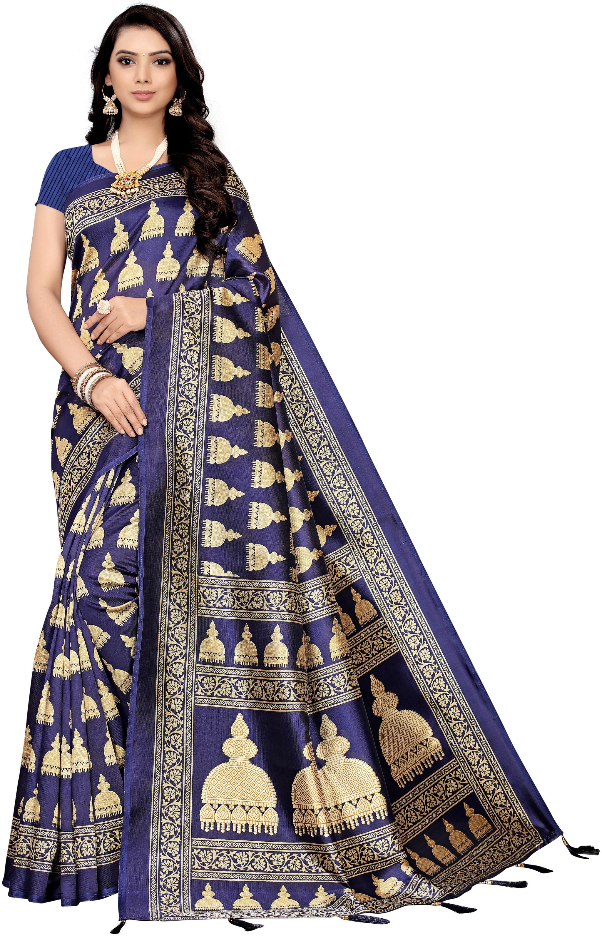 

Indian Beauty Blended Festive Universal Saree - Blue