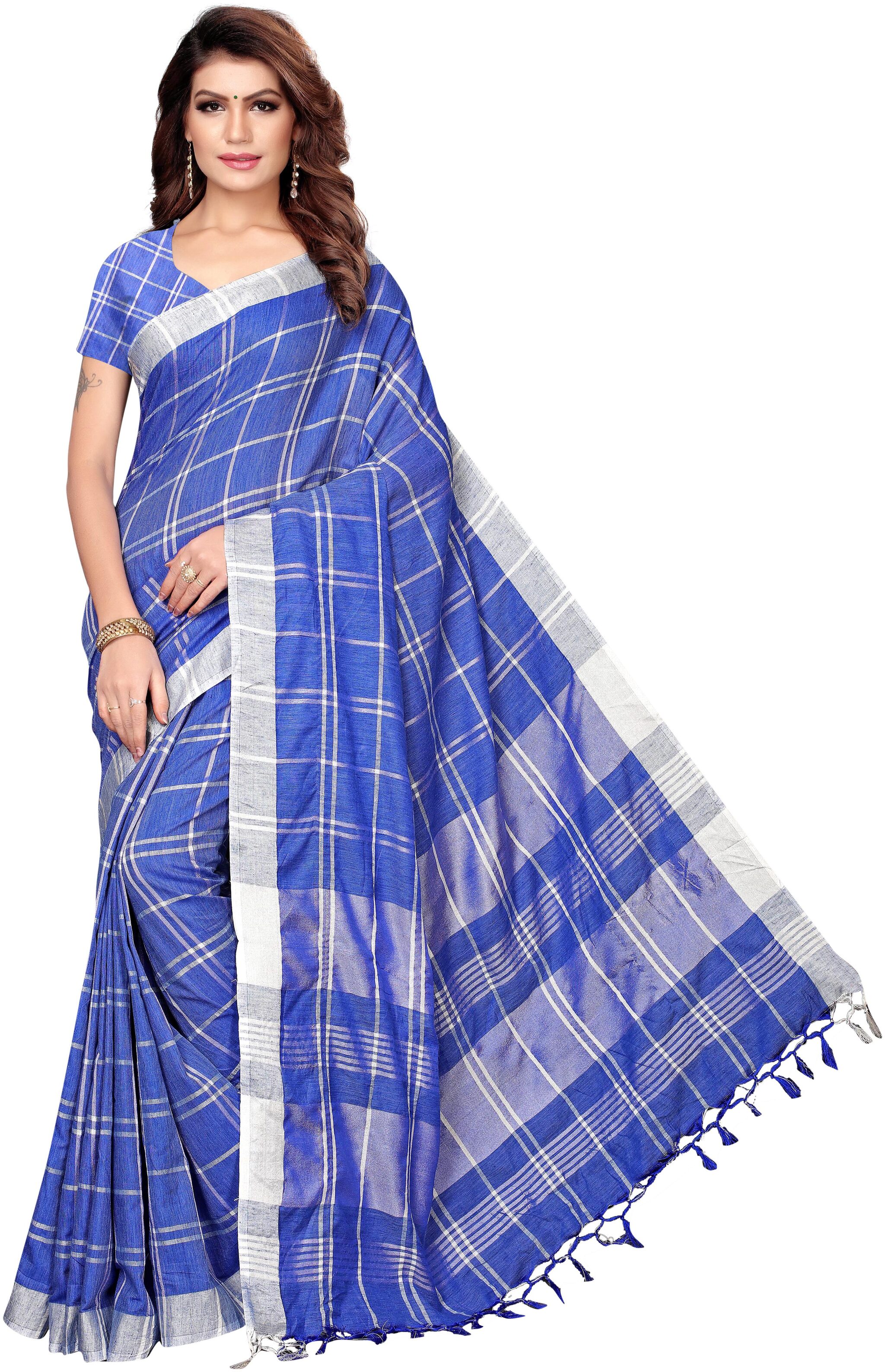 

Indian Beauty Printed Universal Sarees With Blouse Multi color