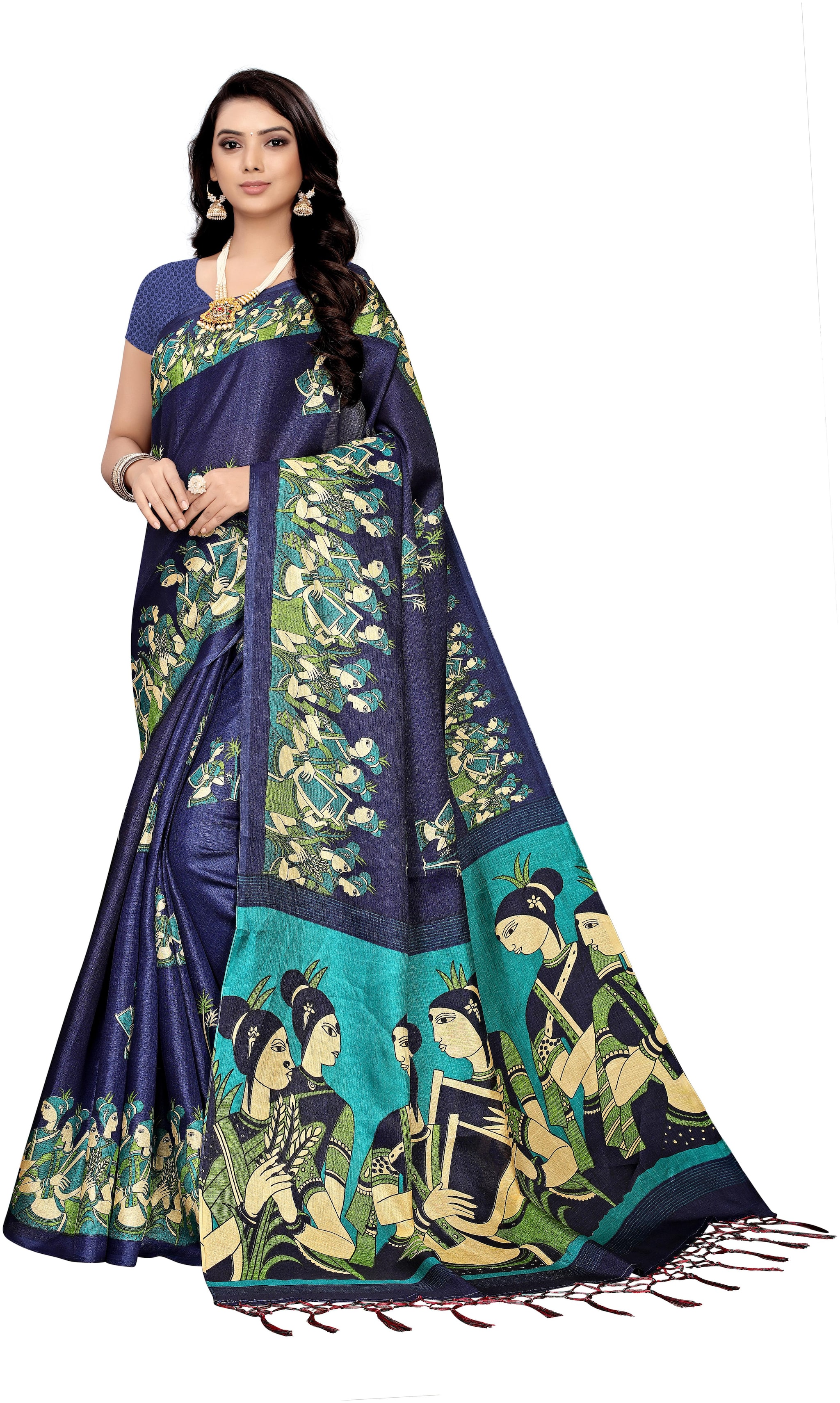 

Indian Beauty Blended Festive Universal Saree - Blue