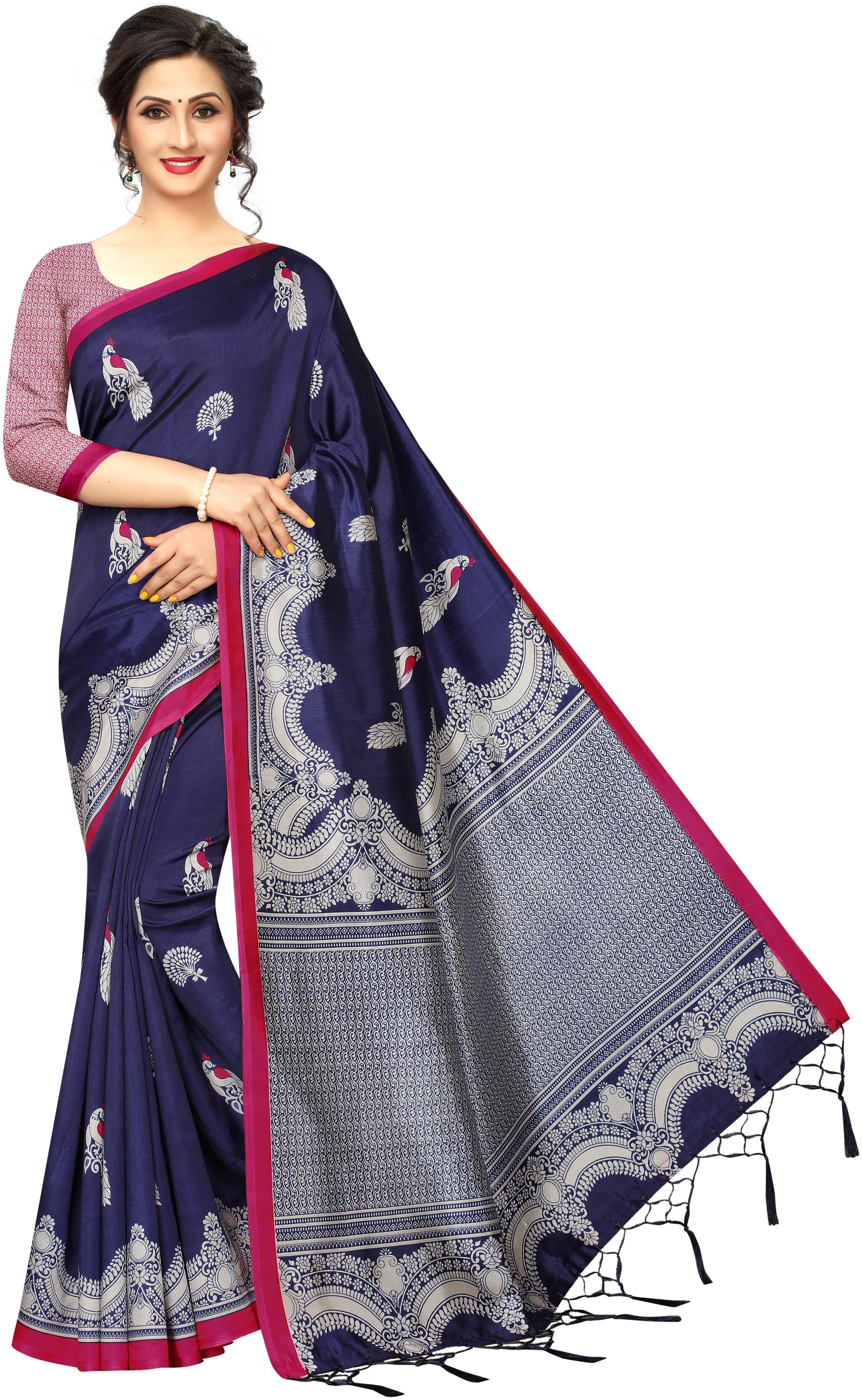 

Indian Beauty Silk Universal Saree Blue