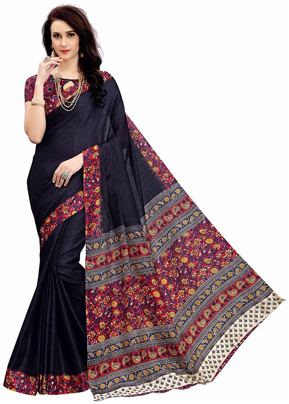 

Indian Beauty Women s Kalam Kaari Print With Blouse Saree