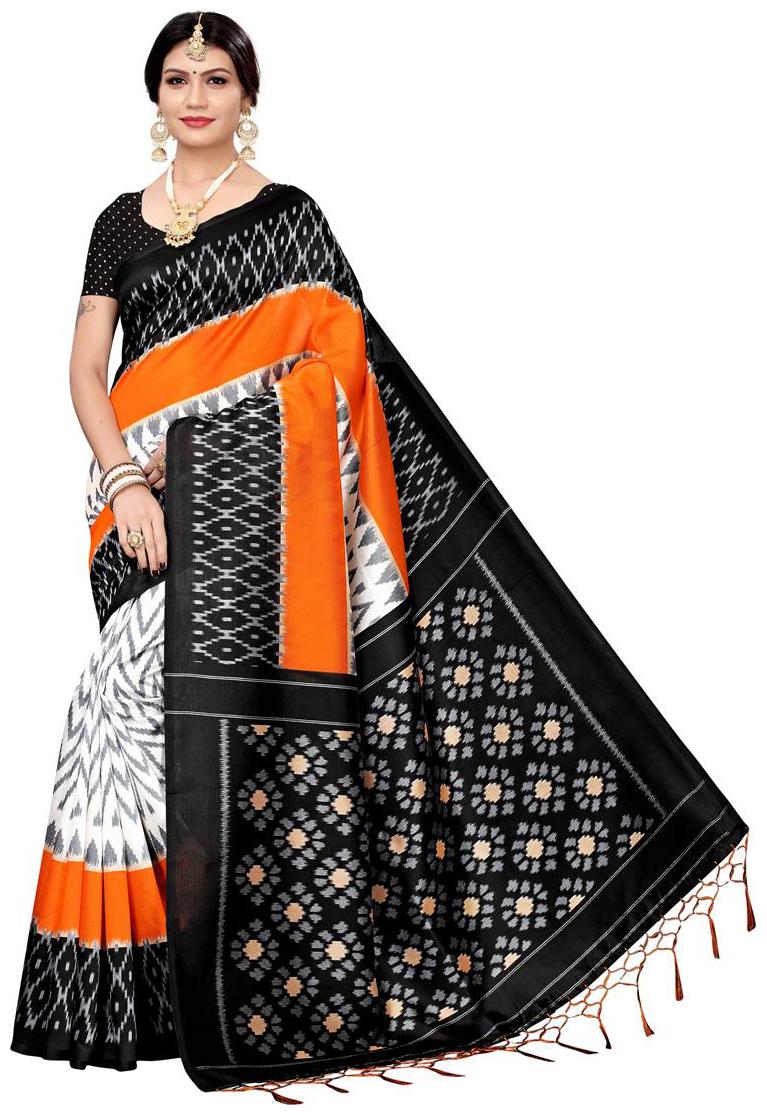 

Indian Beauty Women Multi Color Mysore Silk Saree Border Tassels With Blouse Piece
