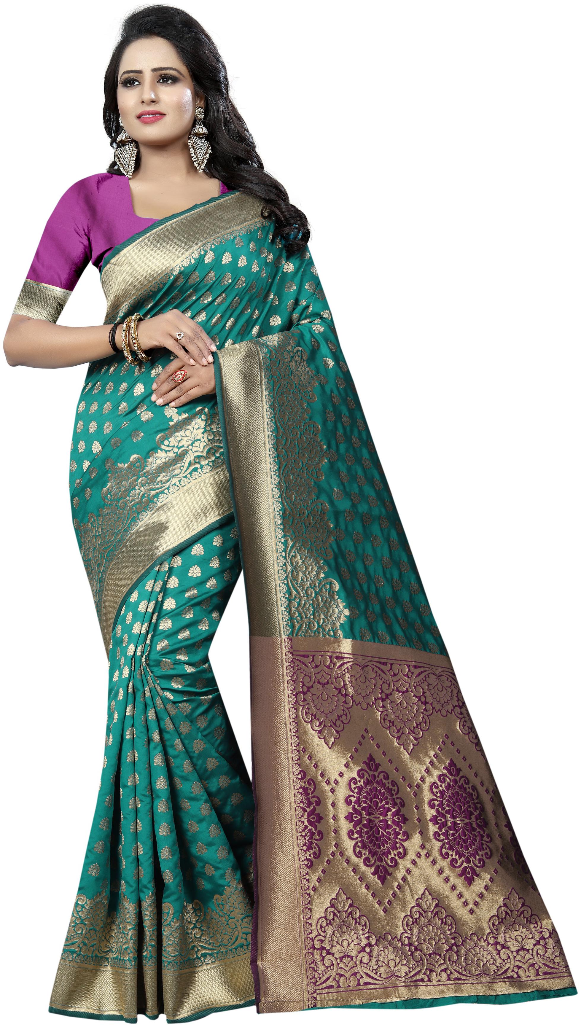 

INDIAN BEAUTIFUL Blended Casual No Work Designer Saree Multi