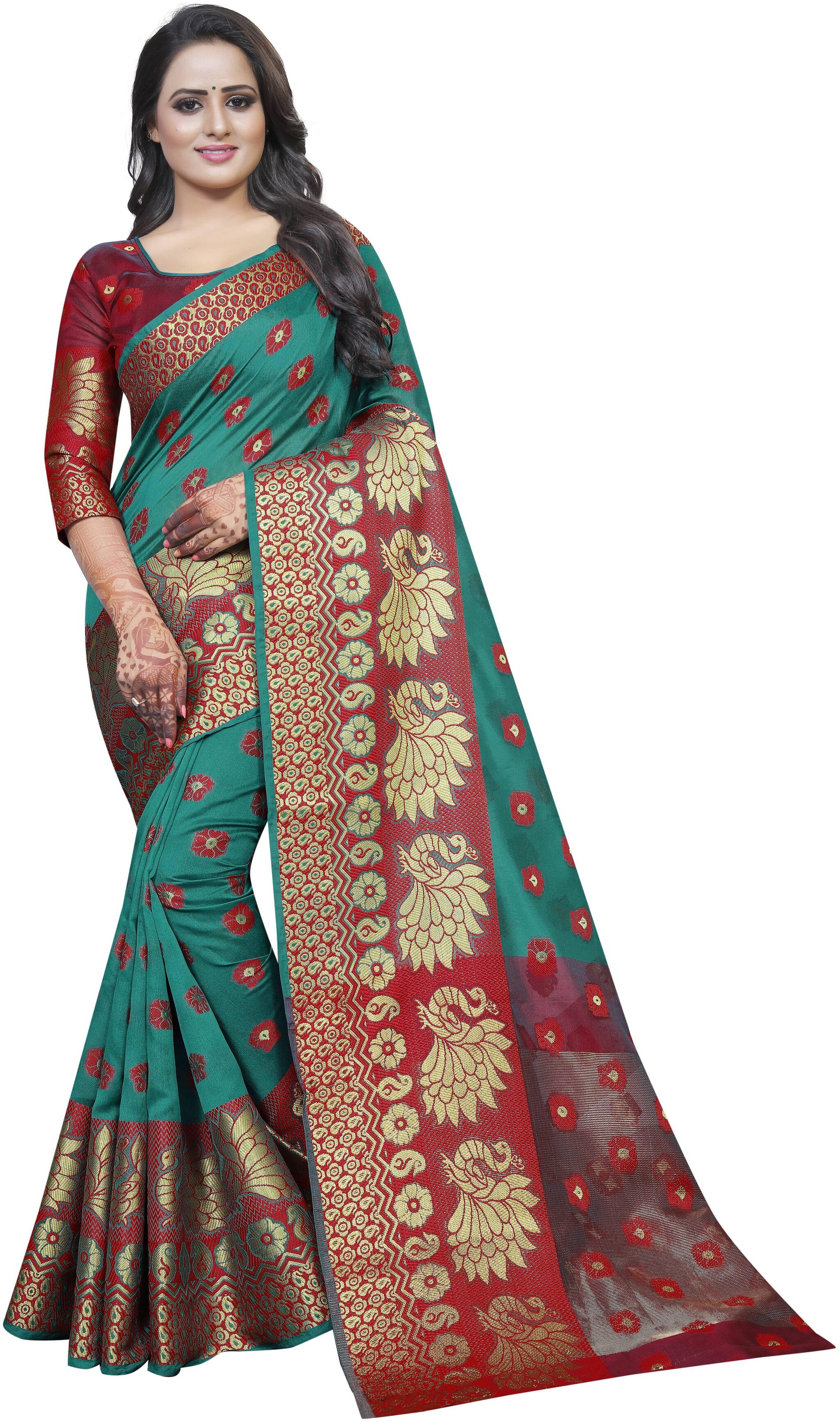 

INDIAN BEAUTIFUL Cotton Casual No Work Designer Saree Multi