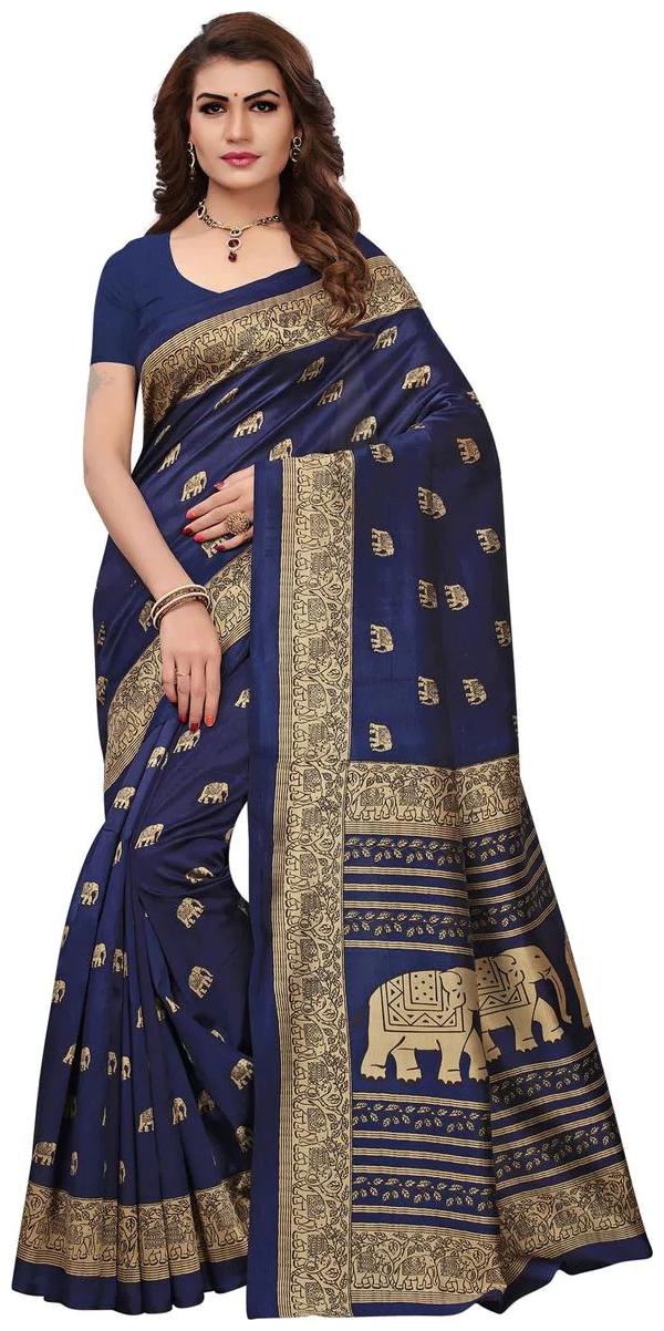 

Indian Beauty Women s Blue Color Art Silk Saree With Blouse Saree