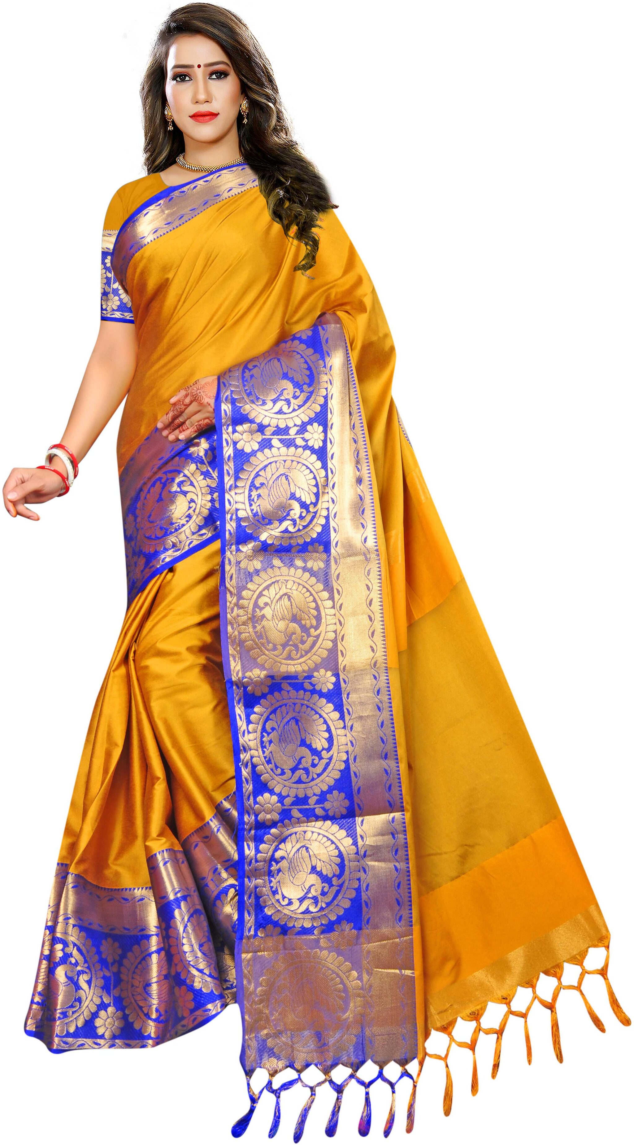 

Indian Fashionista Silk Kanchipuram Silk Tie Dye Work Multi