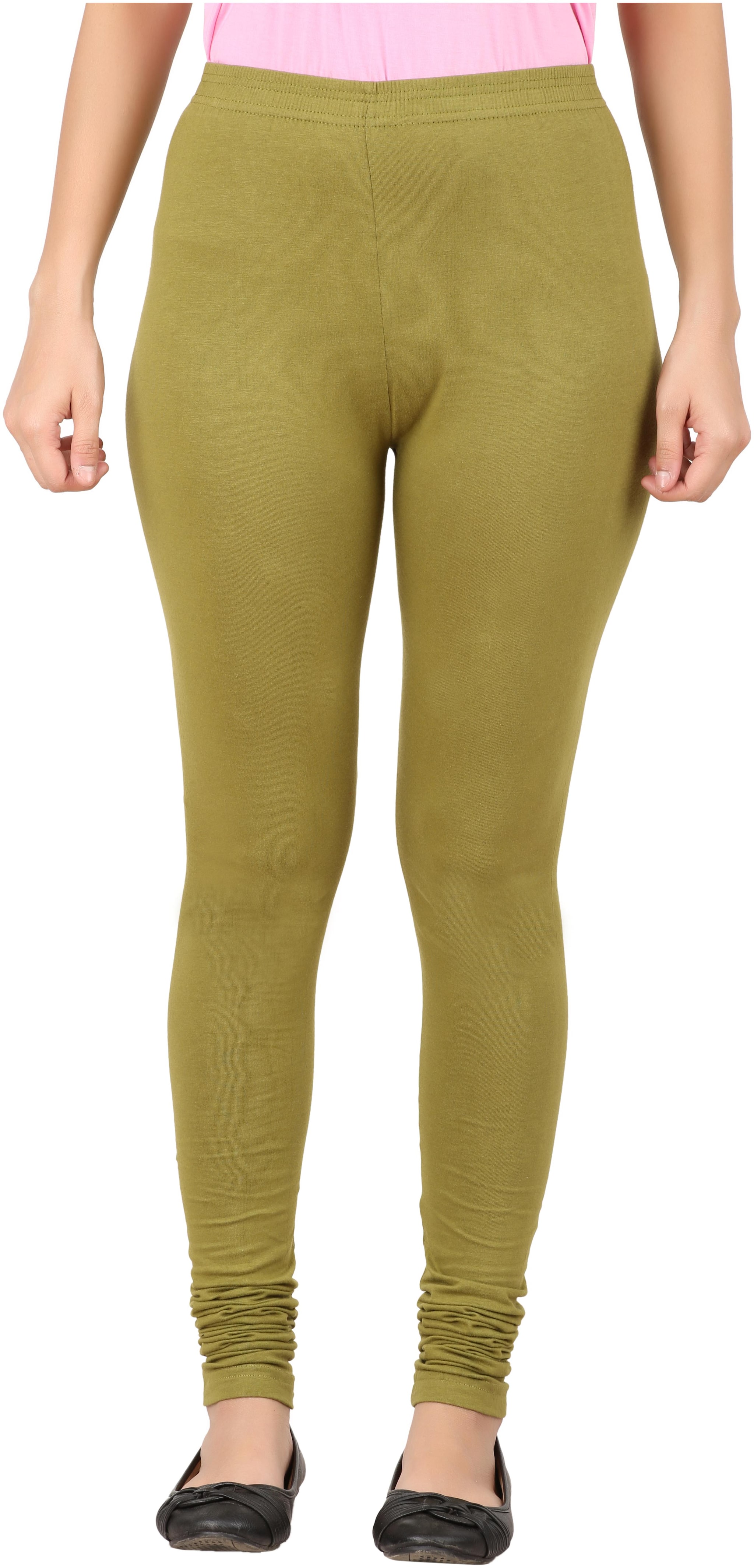 

INDIAN FLOWER Lycra Churidar - Green