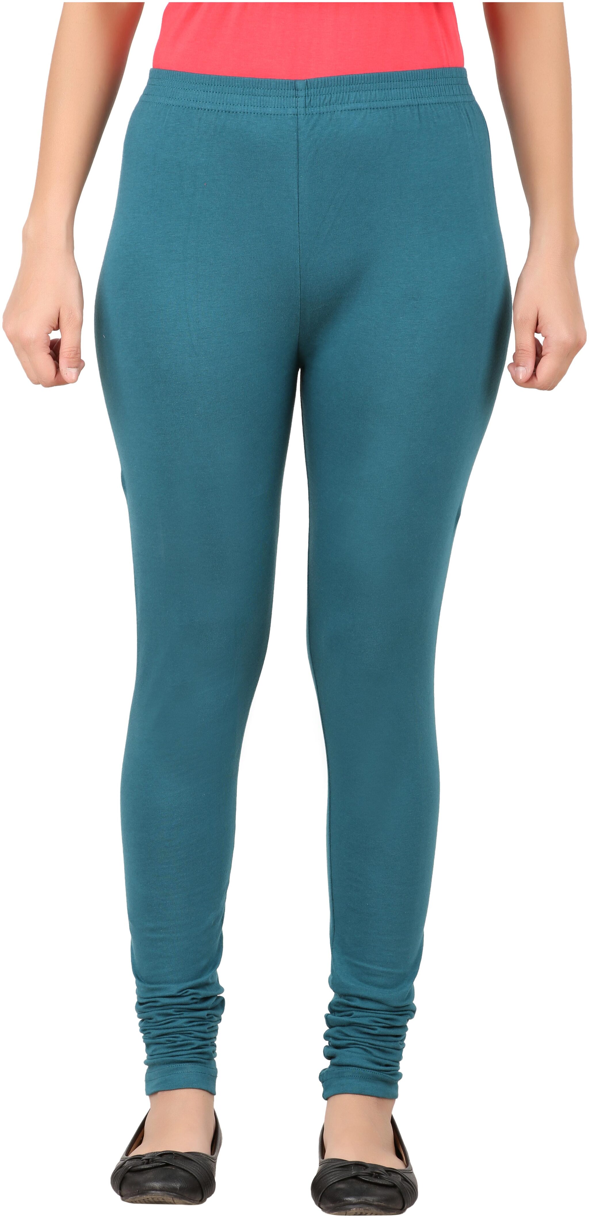 

INDIAN FLOWER Women Lycra Churidar legging Blue color