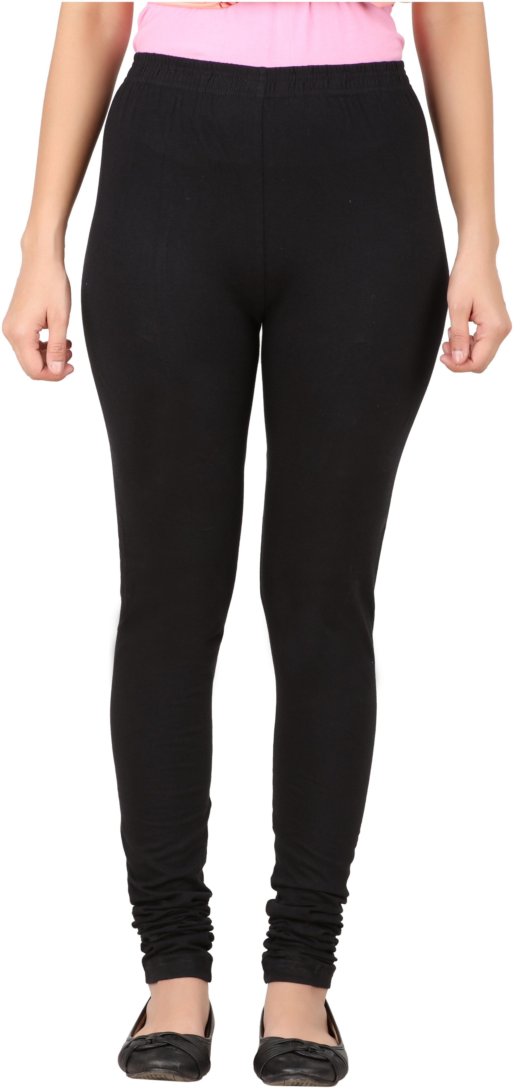 

INDIAN FLOWER Women Lycra Churidar legging Black color