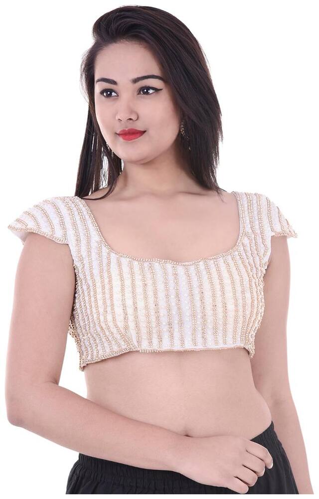 Indian Handicraft Women's Net Saree Blouse Size-38