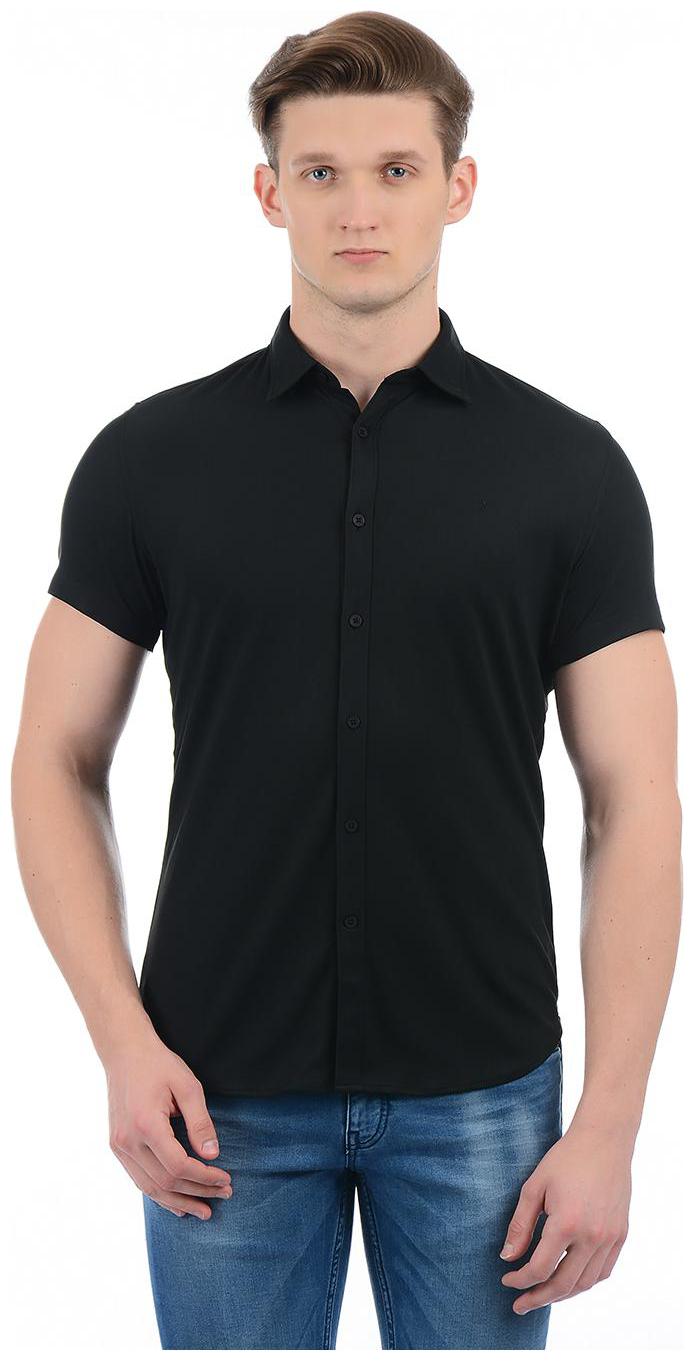 

Indian Terrain Men Black Solid Slim Fit Casual Shirt