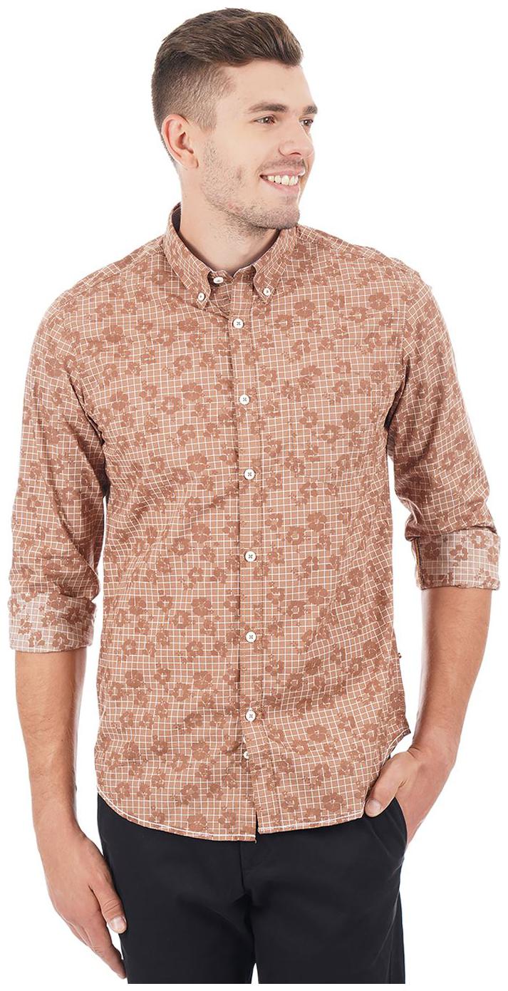 

Indian Terrain Men Brown Printed Regular Fit Casual Shirt