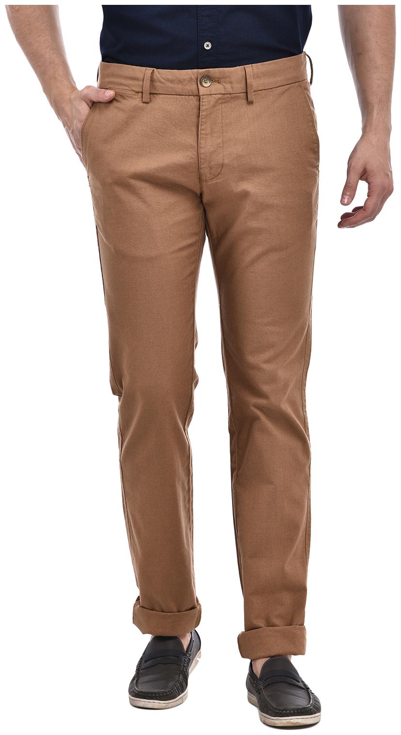 

Indian Terrain Men Brown Solid Slim fit Regular trousers