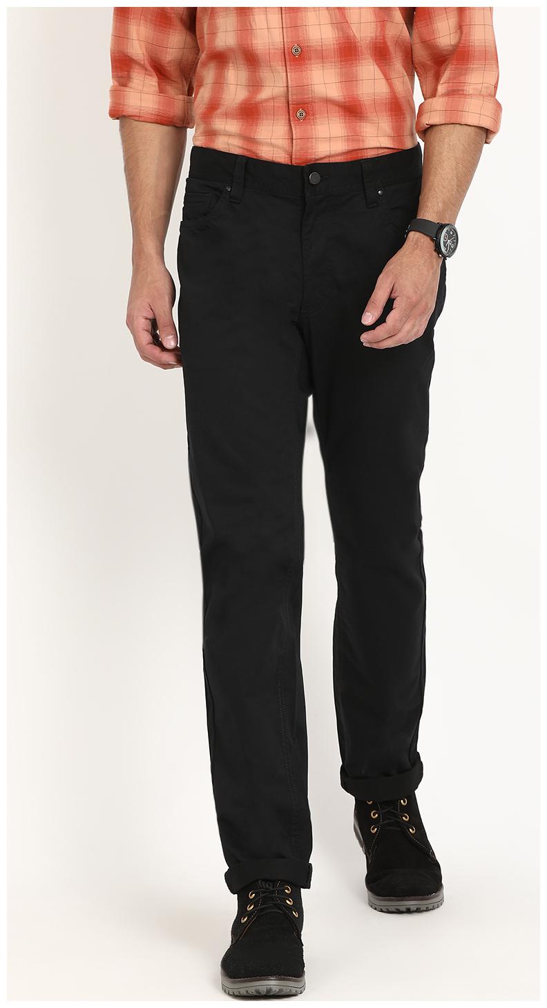 

Indian Terrain Men Black Solid Slim fit Regular trousers