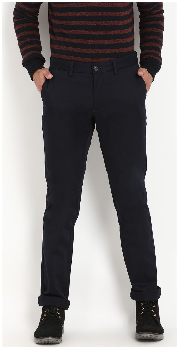 

Indian Terrain Men Blue Solid Slim fit Regular trousers