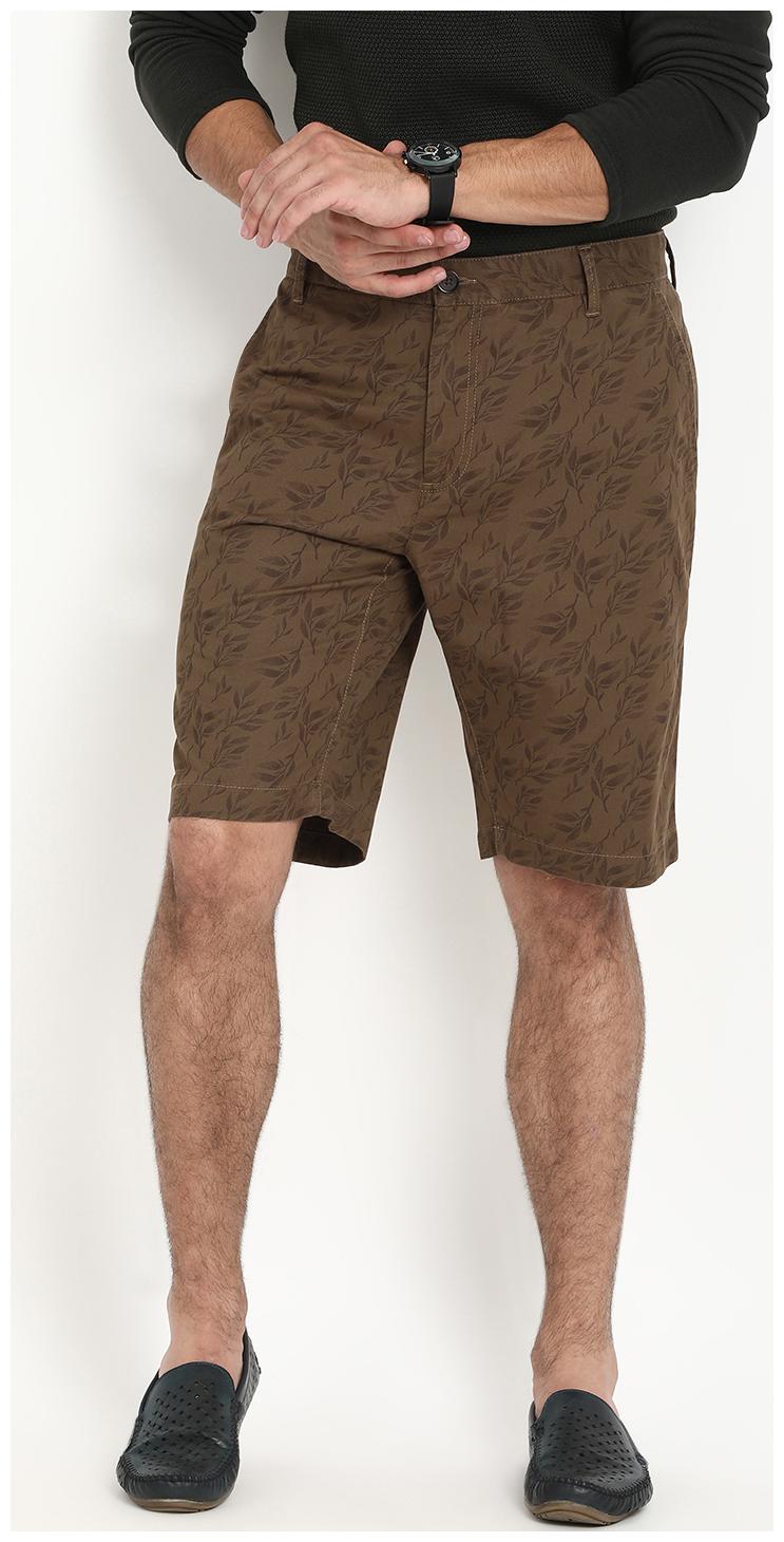 

Indian Terrain Cotton Printed Men Regular Shorts - Brown