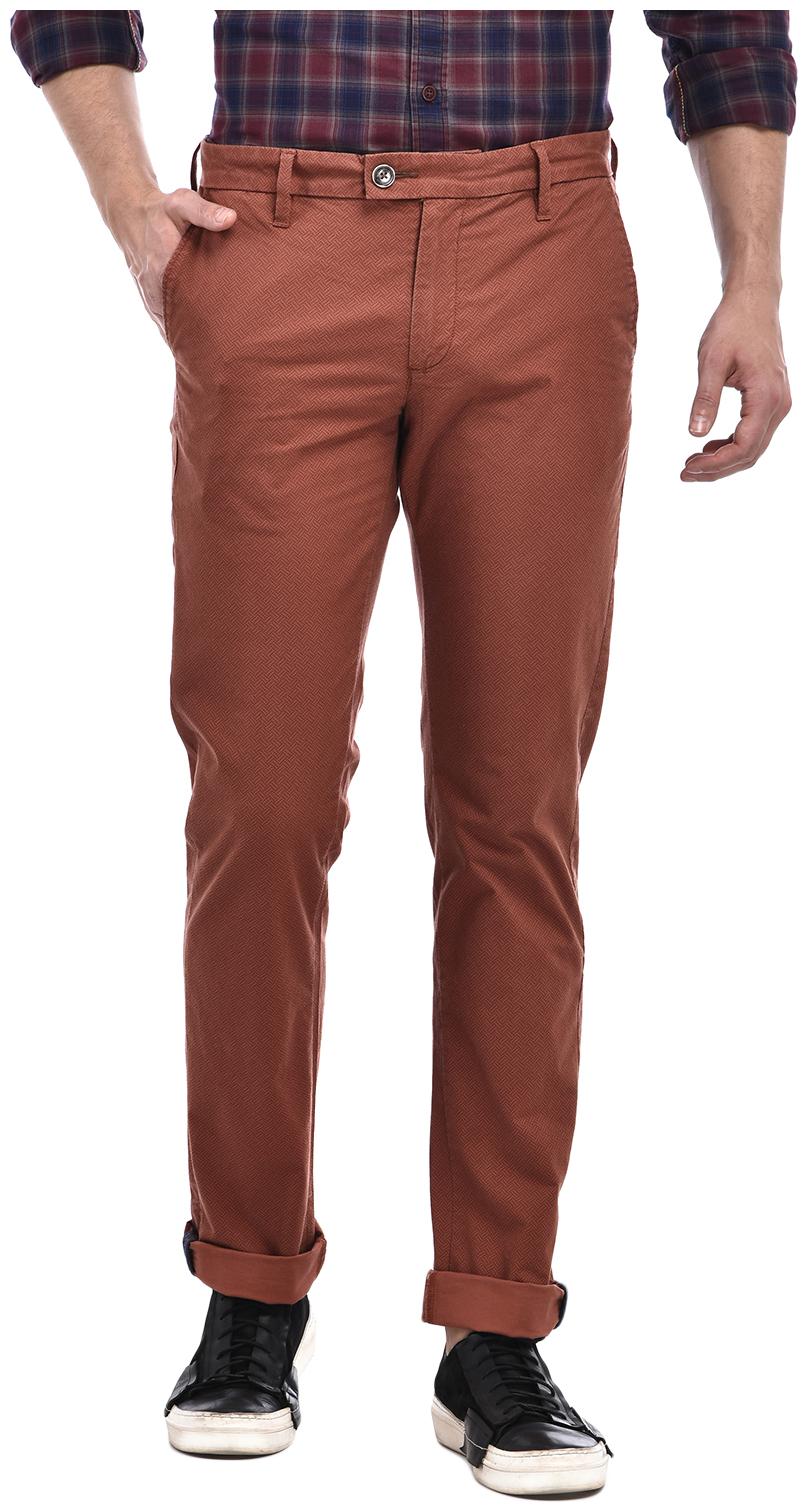 

Indian Terrain Men Brown Solid Slim fit Regular trousers