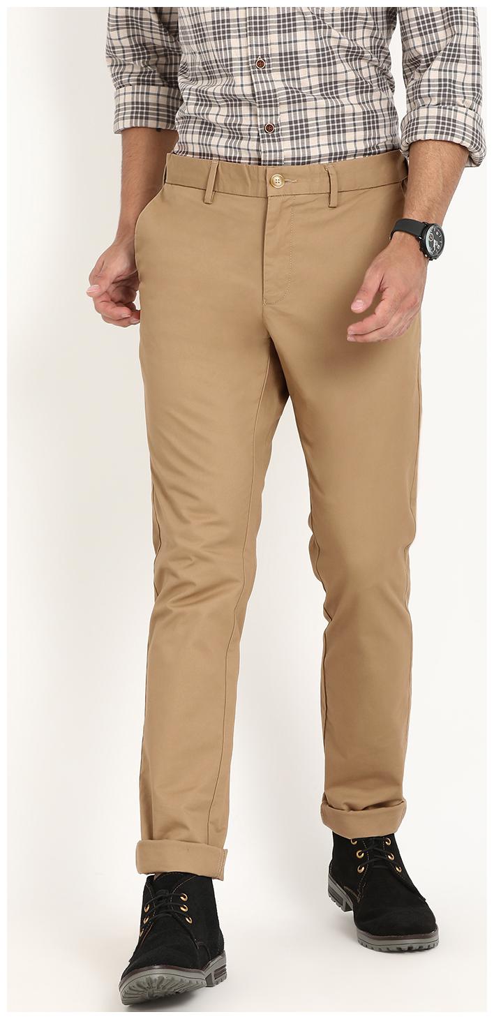 

Indian Terrain Men Beige Solid Slim fit Regular trousers