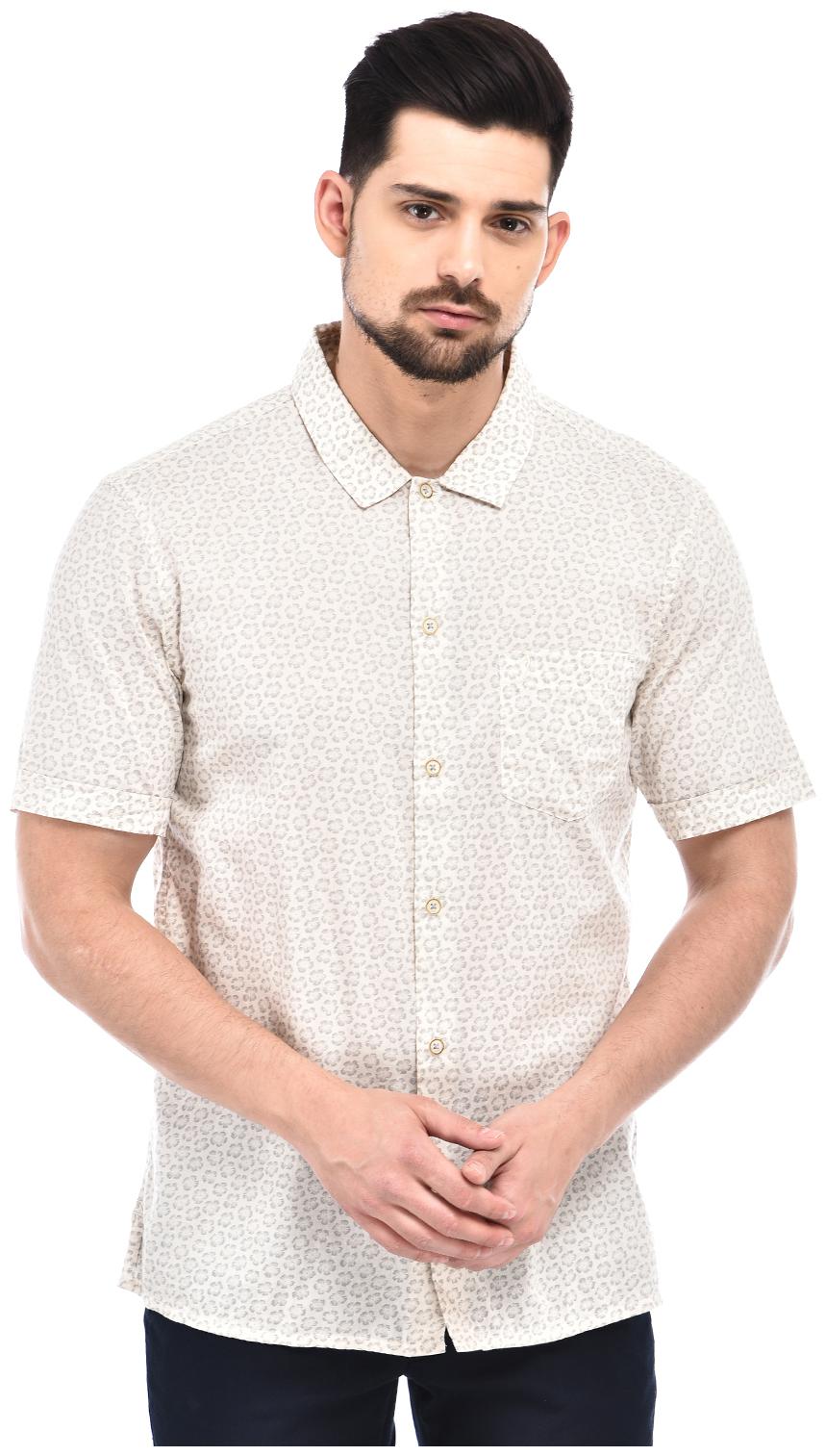 

Indian Terrain Men White Printed Slim Fit Casual Shirt