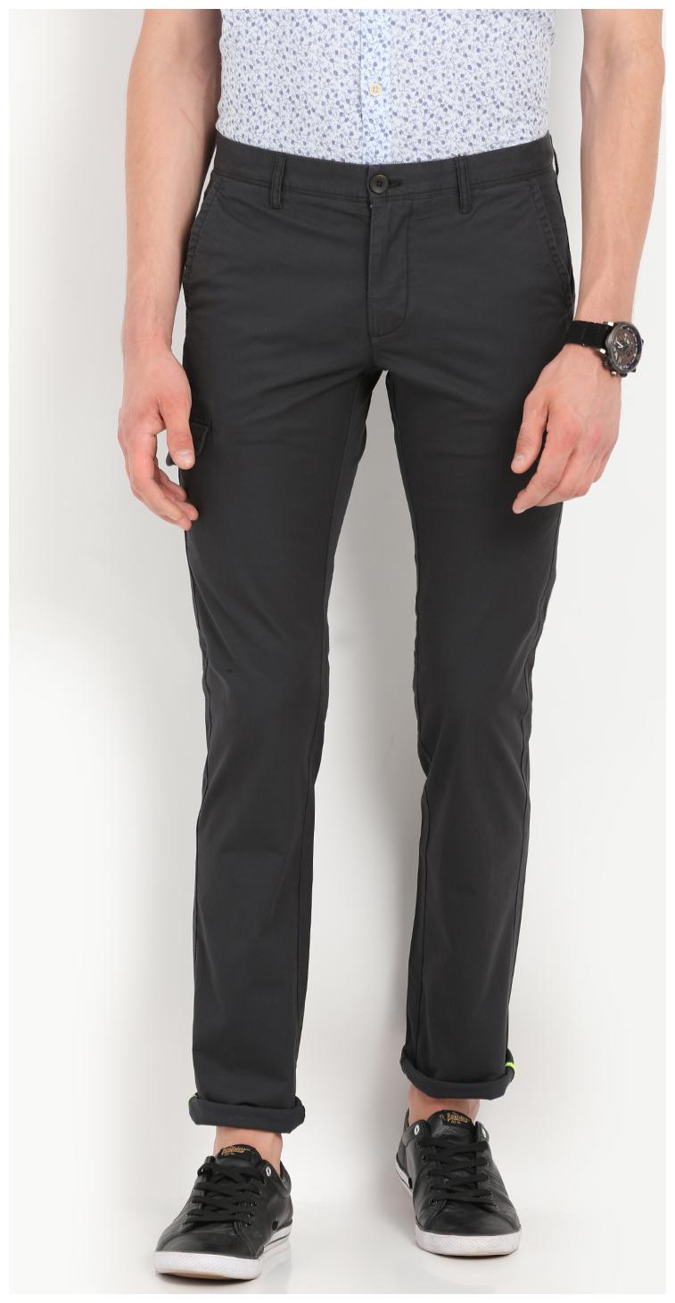 

Indian Terrain Men Grey Solid Slim fit Cargos