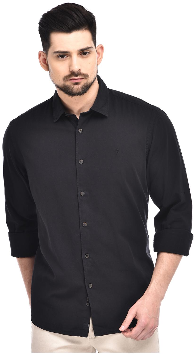 

Indian Terrain Men Black Solid Slim Fit Casual Shirt