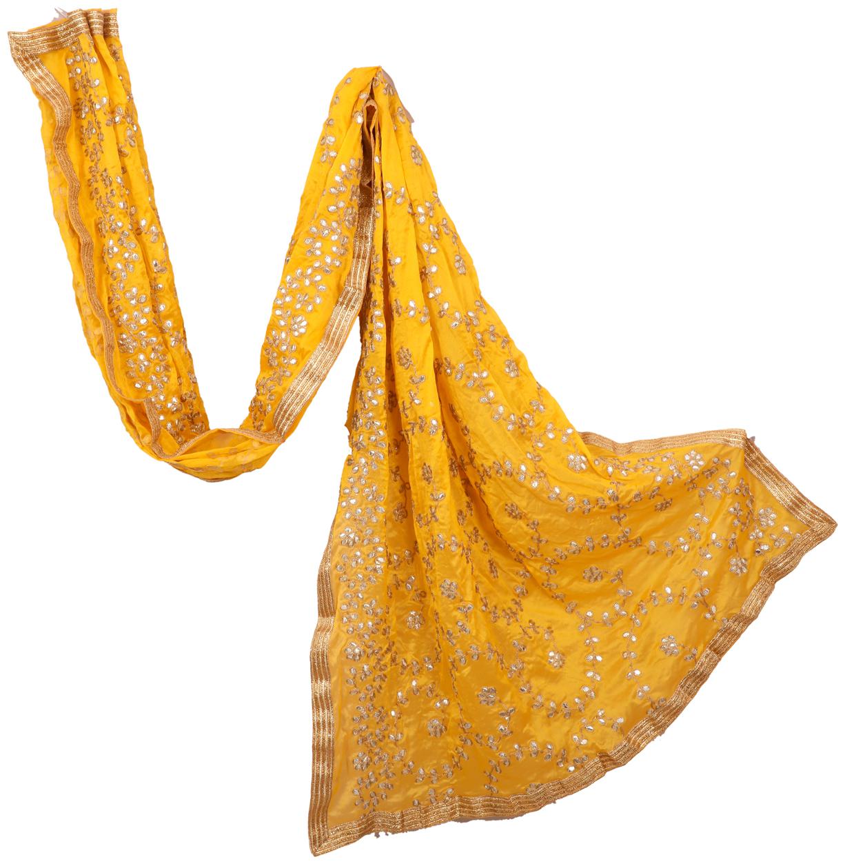 

Indian Woman Crape Gotta Patti Wedding Partywear Dupatta