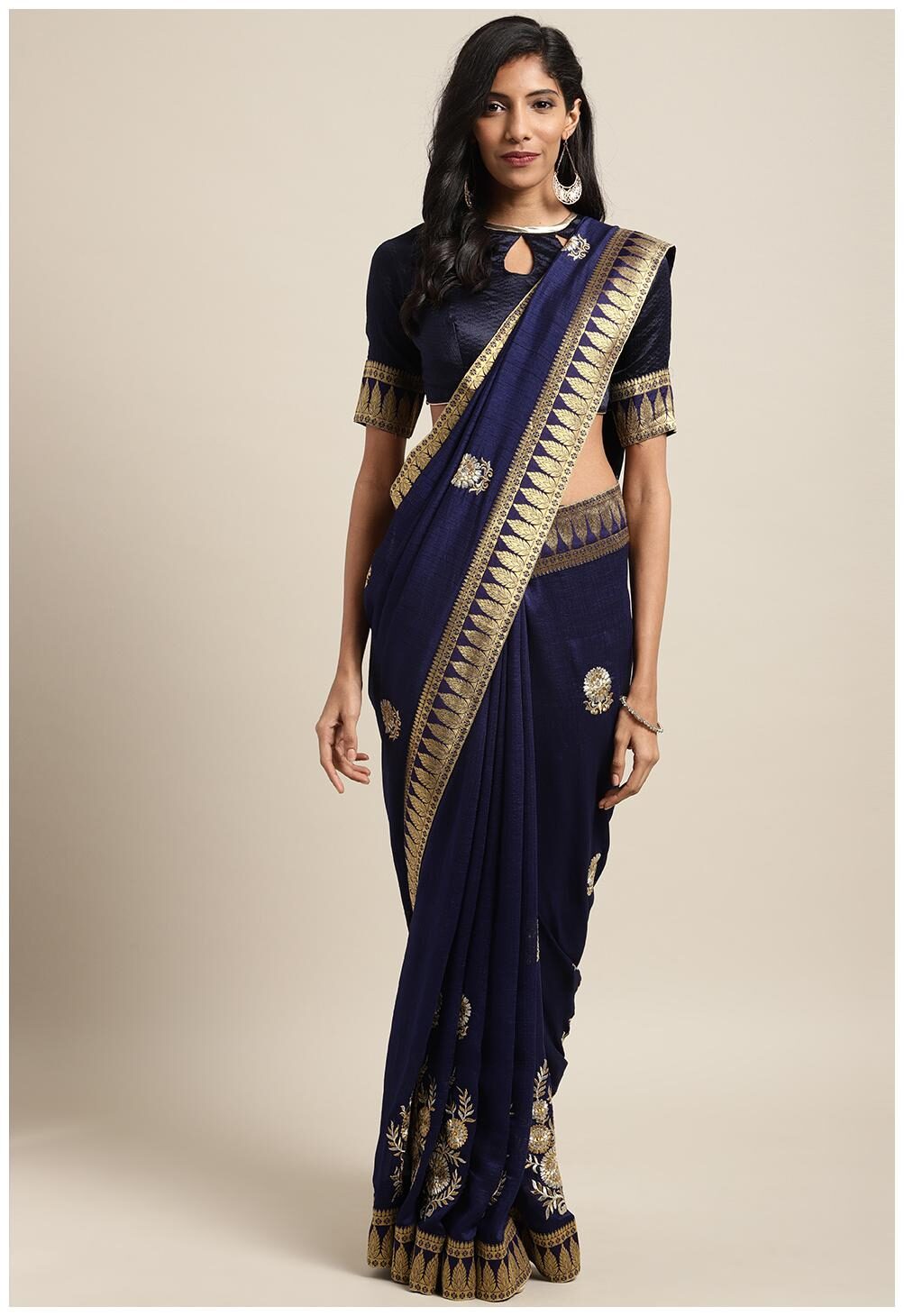 

Indian Women Silk Universal Saree Blue