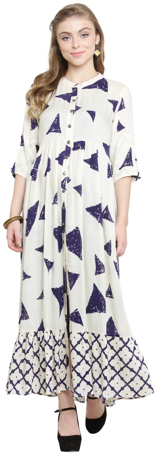 

Indibelle Beige Solid Maxi dress