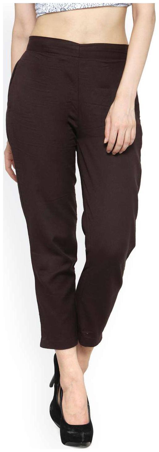 Indibelle Women Brown Tapered fit Regular trousers