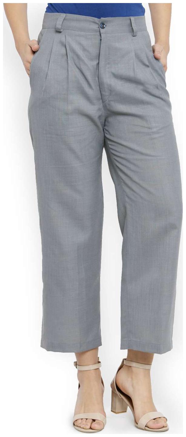 

Indibelle Women Grey Regular fit Regular trousers