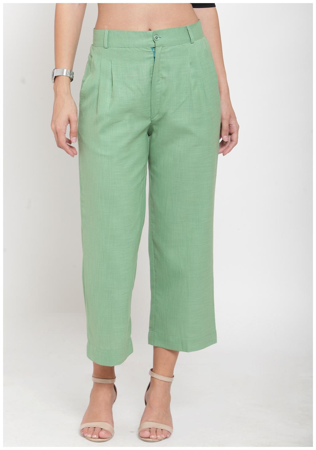 

Indibelle Women Green Regular fit Regular trousers