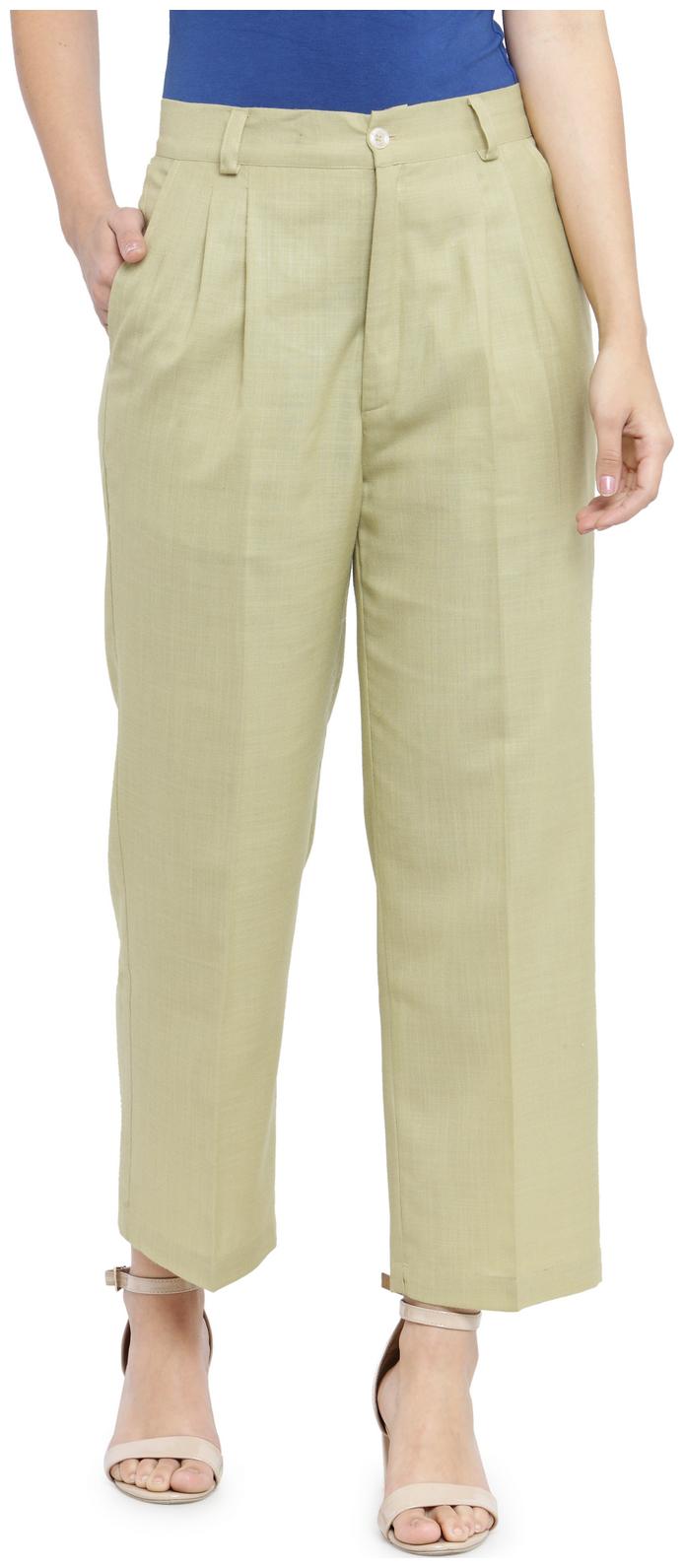 

Indibelle Women Gold Regular fit Regular trousers