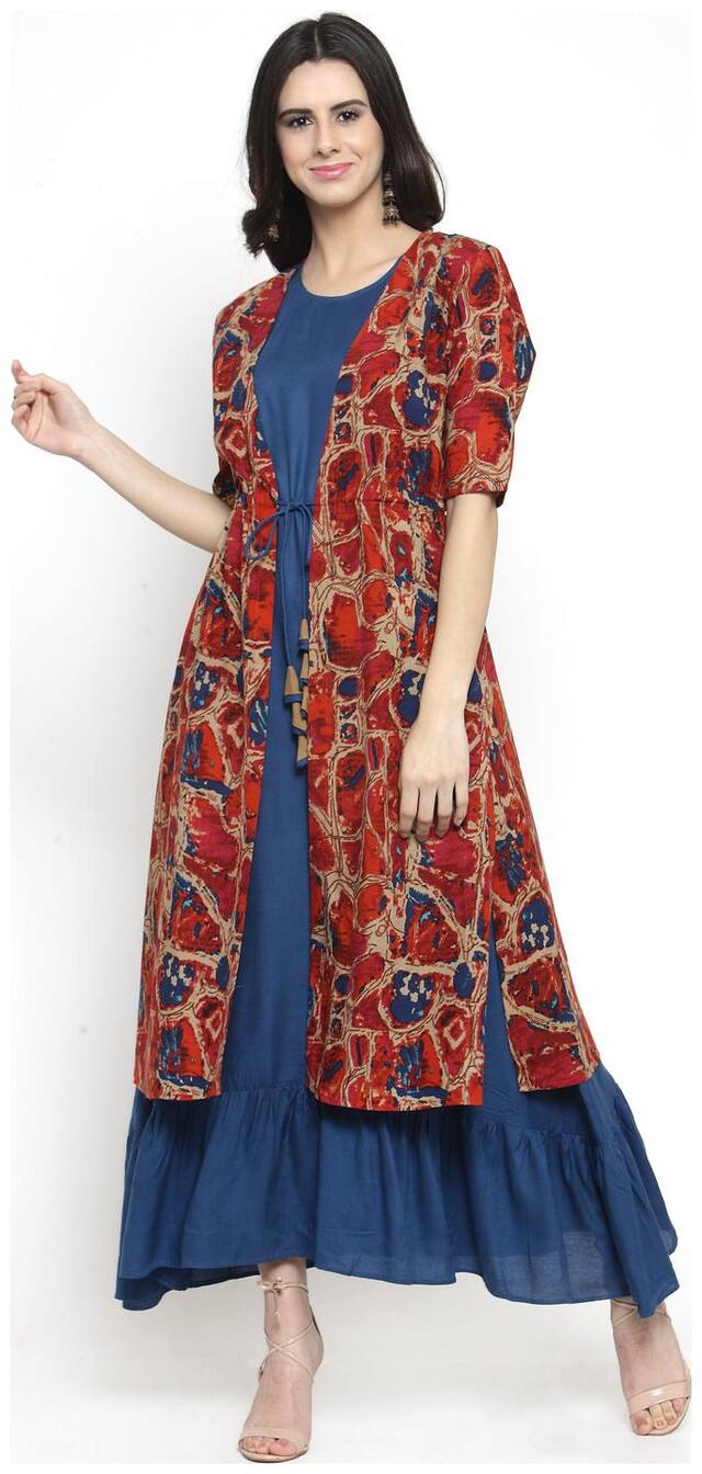 Indibelle Women Multi Printed A Line Kurta